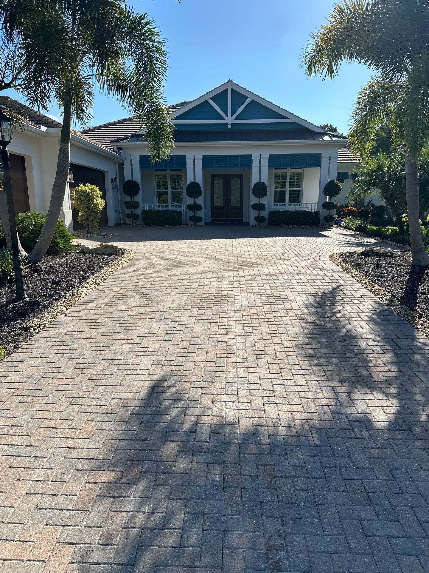 Paver Driveway Cleaning in Winding River Community, Bradenton, FL by Sunshine AquaWash