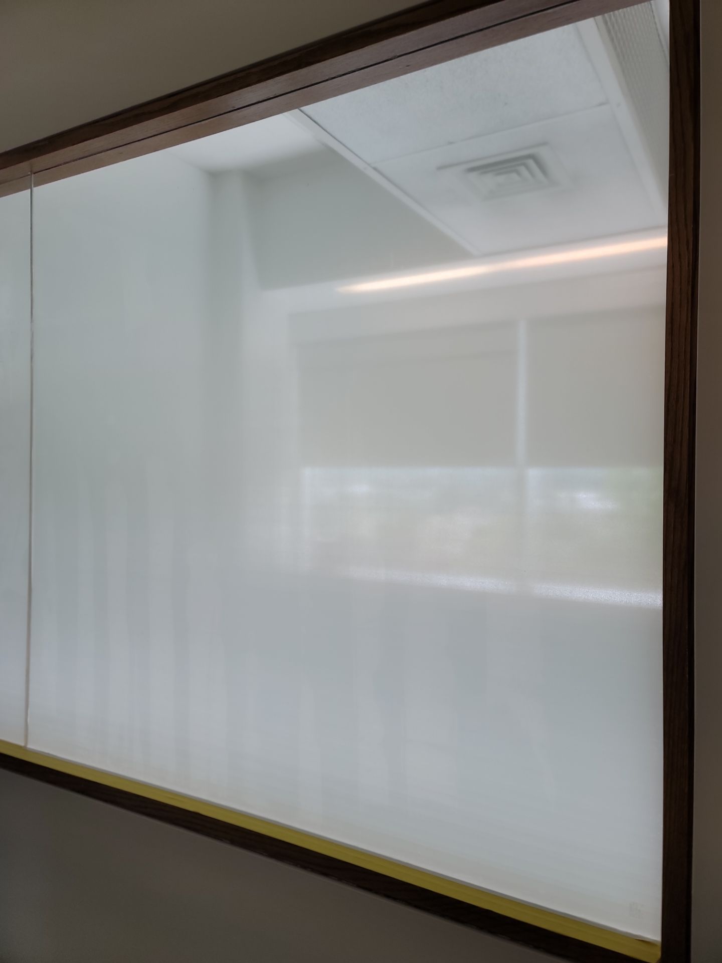 Interior Privacy Film Installation for IUSB Office Partition Window by Hayes Design co