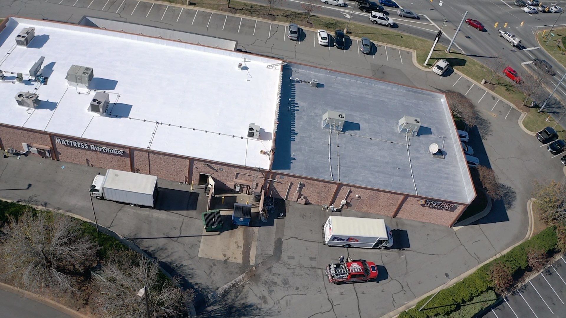 Commercial Coating using Poly Urerthane and Silicone Coating by Just In Time Roofing and Restoration