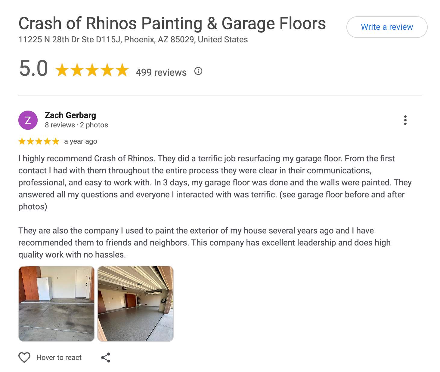 Exterior Painting & Garage Floor Coating - Scottsdale by Crash of Rhinos Painting & Garage Floors