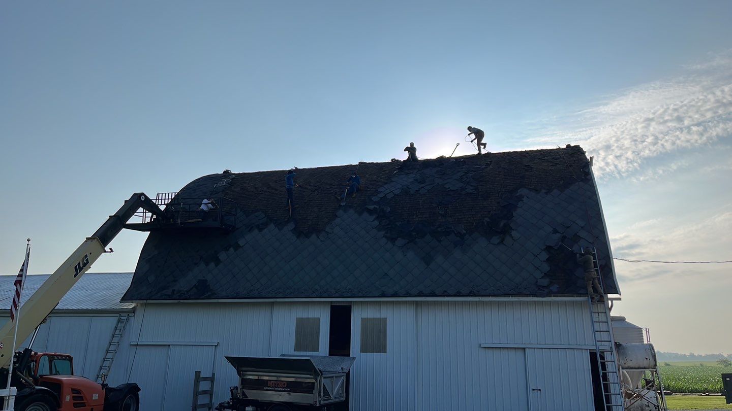 Barn Roofing Installation using GAF Timberline HDZ Charcoal by Nitro Roofing and Construction
