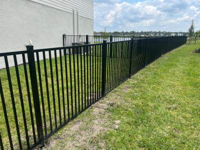Black Aluminum Picket Fence Installation in North Fort Myers