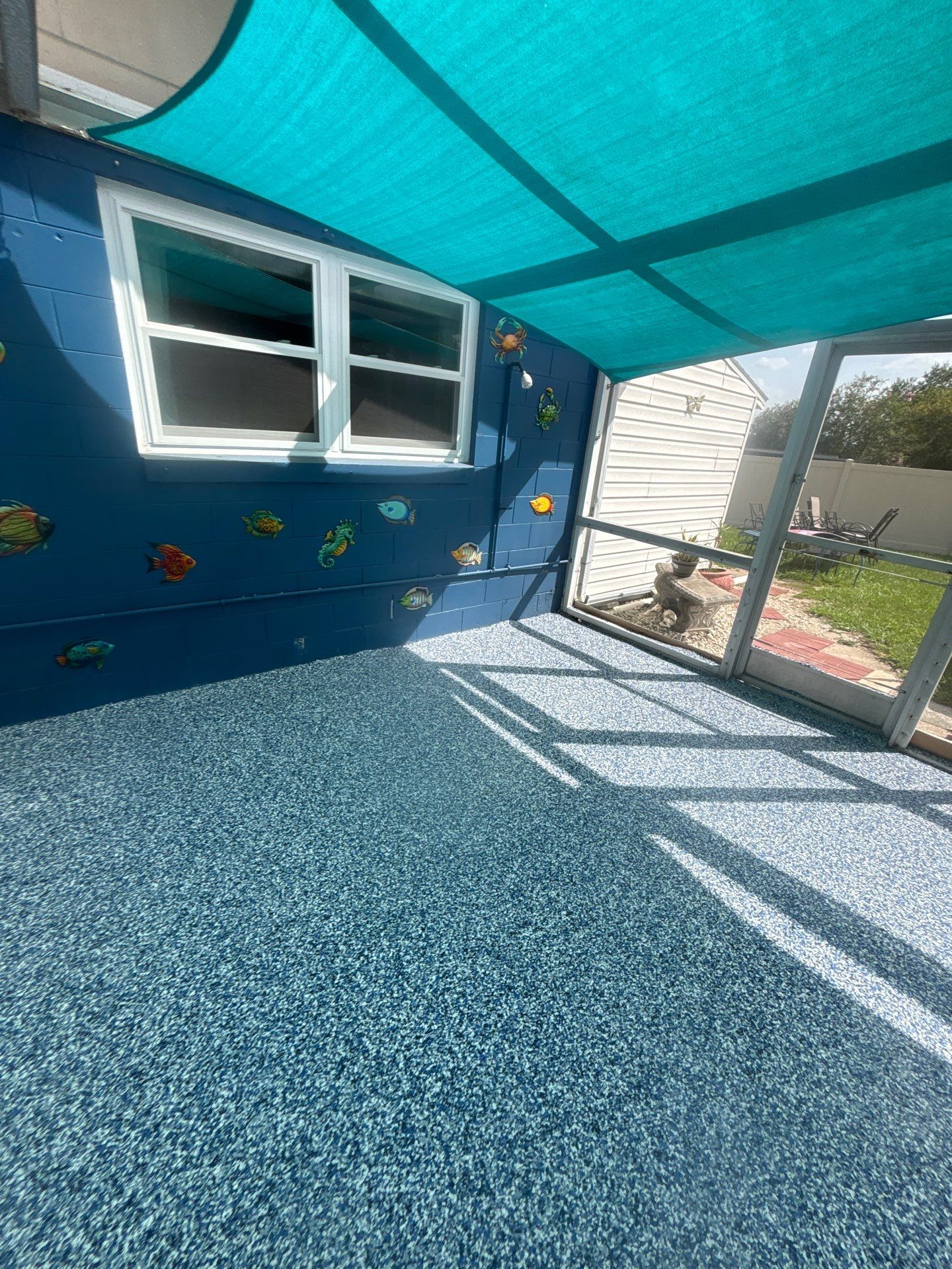 Lake Wales Pool Deck Concrete Coating with Orbit Flake by Performance Floors & Coating