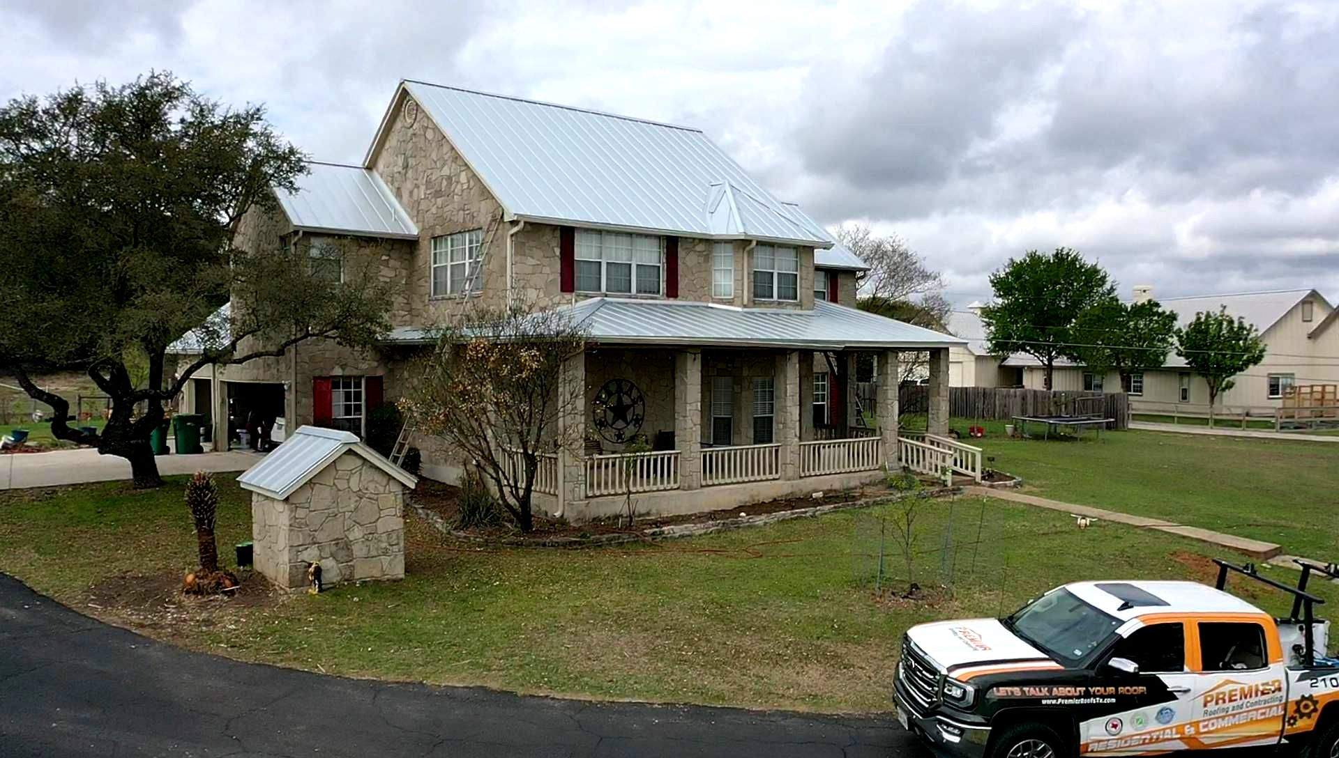 Residential Metal Roof Installation using McElroy Metal by Premier Roofing and Contracting