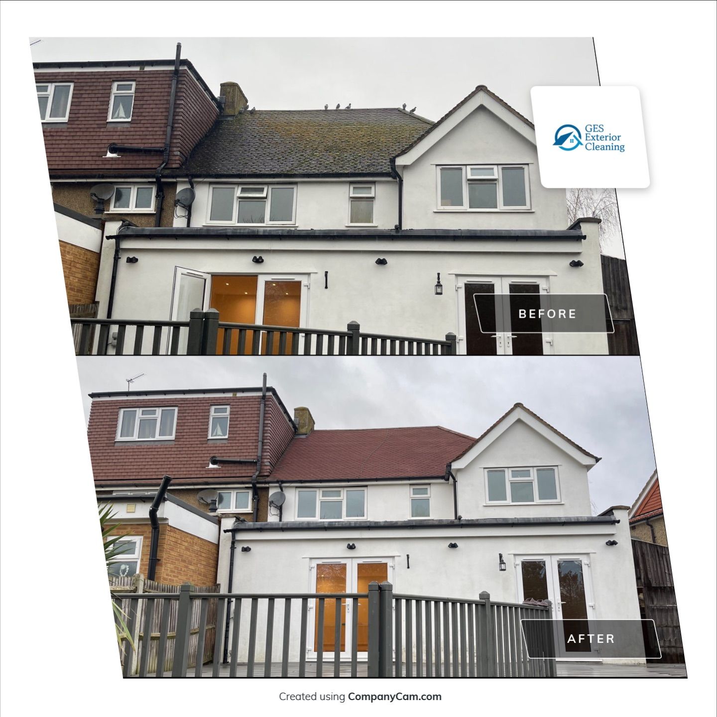 Roof Clean - Biocide Treatment using Mosmatic FSC and Biocide by Ges Exterior Cleaning ltd