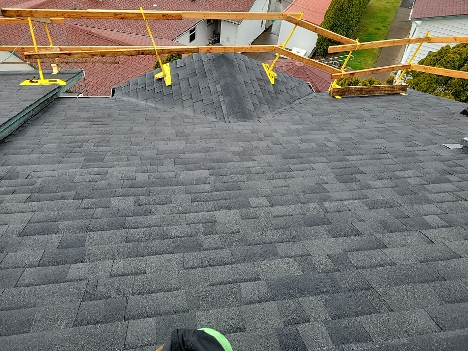 Residential Roofing Installation using Malarkey Highlander with Vented Ridge by Orezona Building & Roofing Company, Inc.