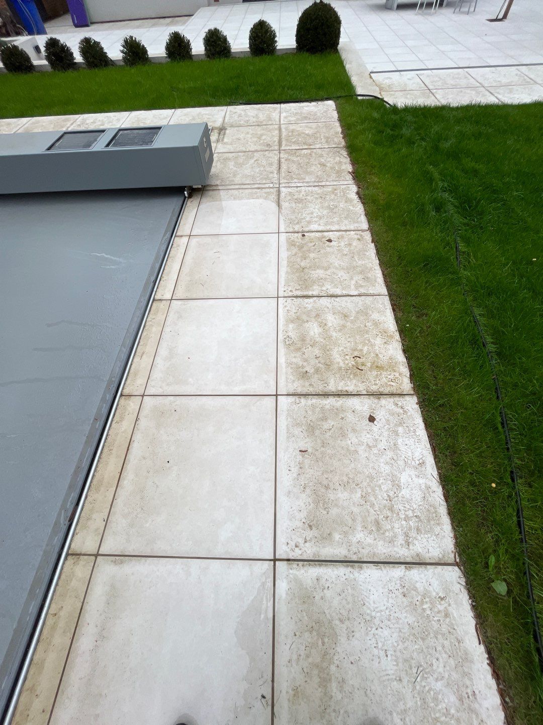Porcelain Patio Clean using Honda 15lpm Low Pressure Washing Machine by Ges Exterior Cleaning ltd