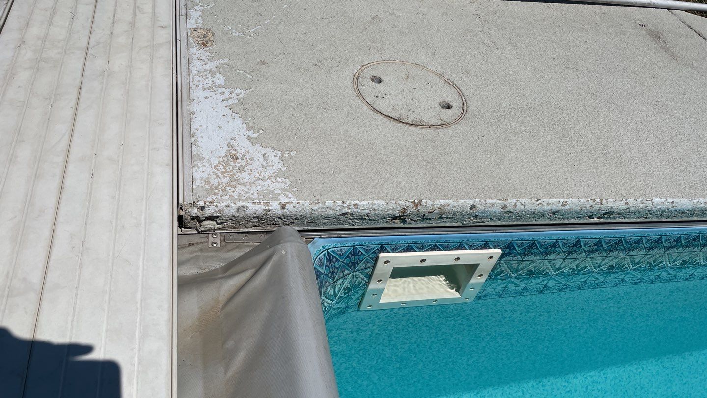 Pool Deck Transformation using Slate Stone by Croc Coatings, LLC