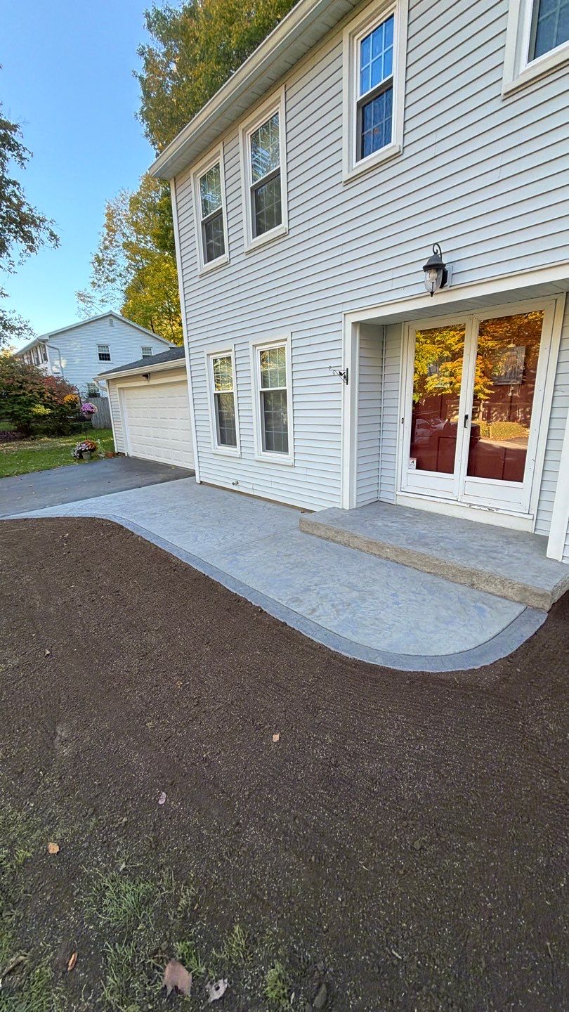Oxford Slate Stamp w/ Border Walkway by NG Masonry & Construction LLC