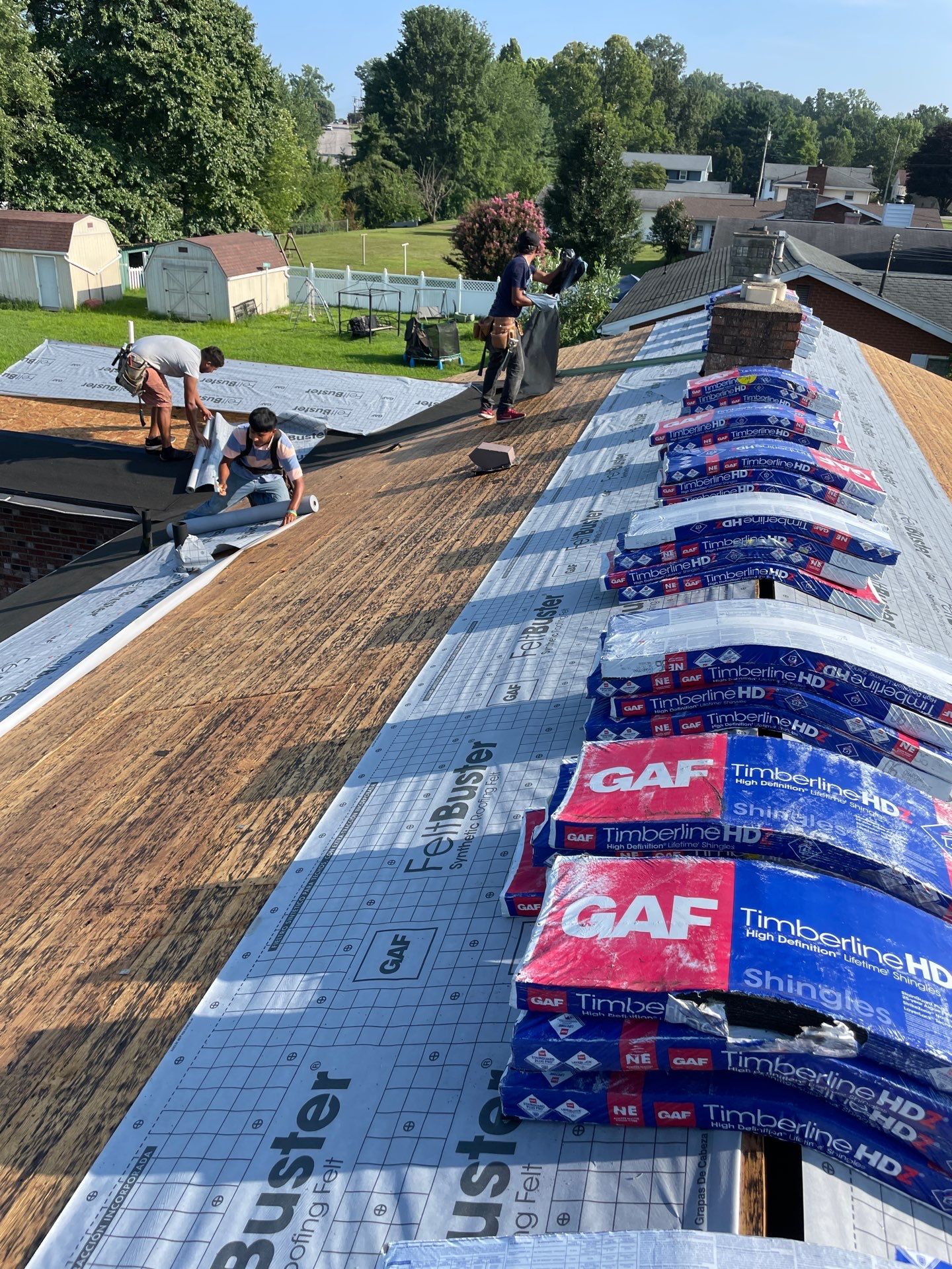 Residential Roofing Installation using GAF Timberline HDZ Charcoal by Rainstoppers Roofing