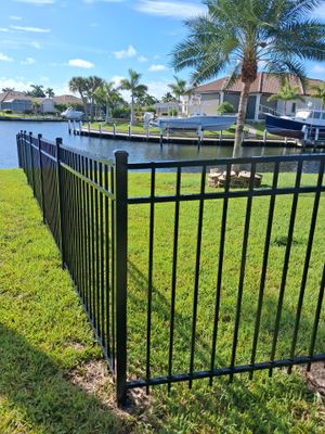 Custom Black Aluminum Fence Enclosure for Punta Gorda Waterfront Property