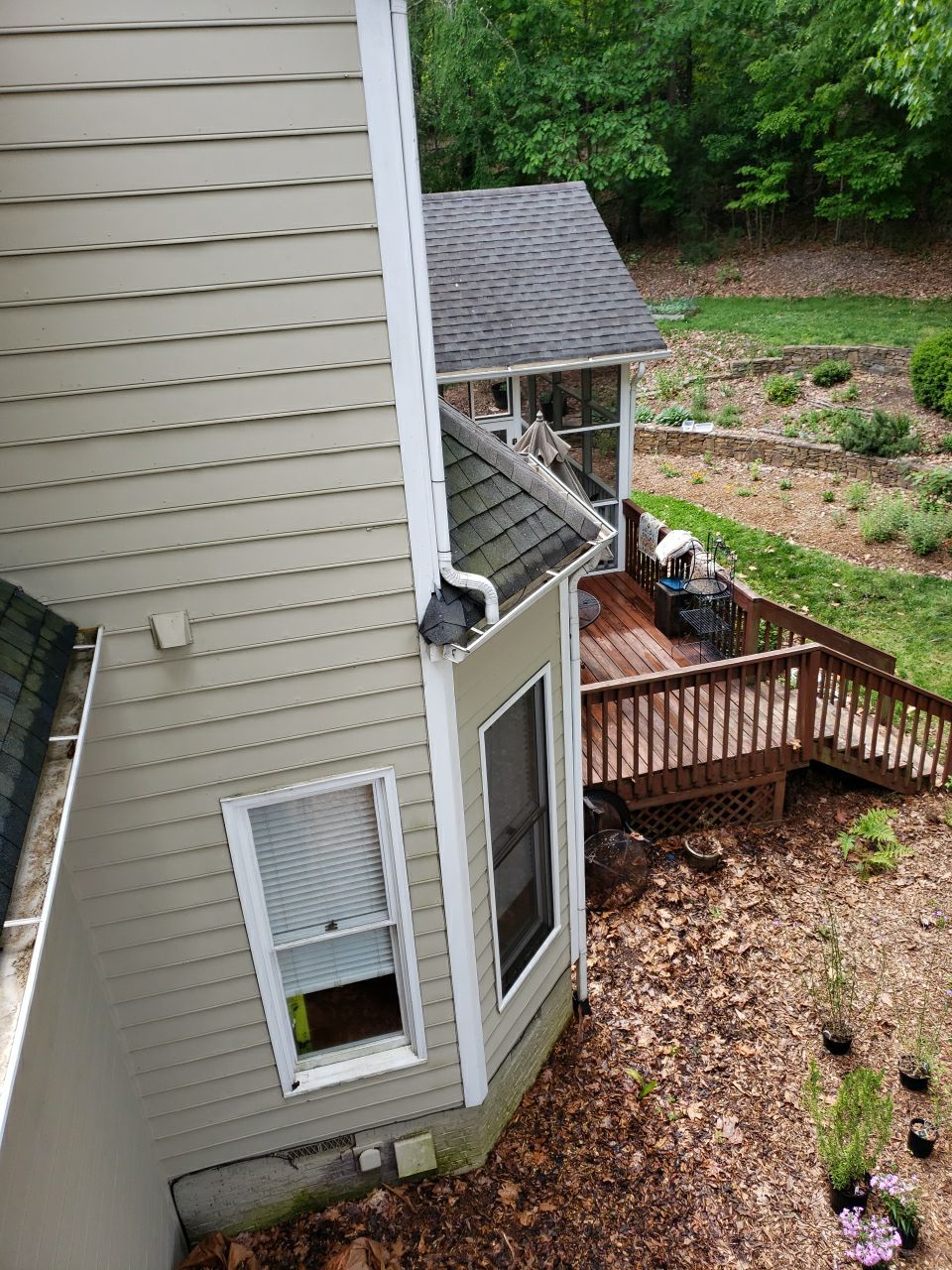 Gutter Cleaning using water by Power Wash Masters LLC