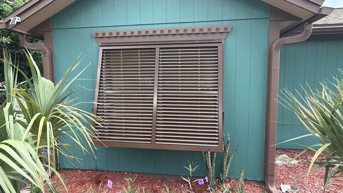 Bahama Shutter (RAL 8014 Sepia Brown) by Smart Guard Shutters