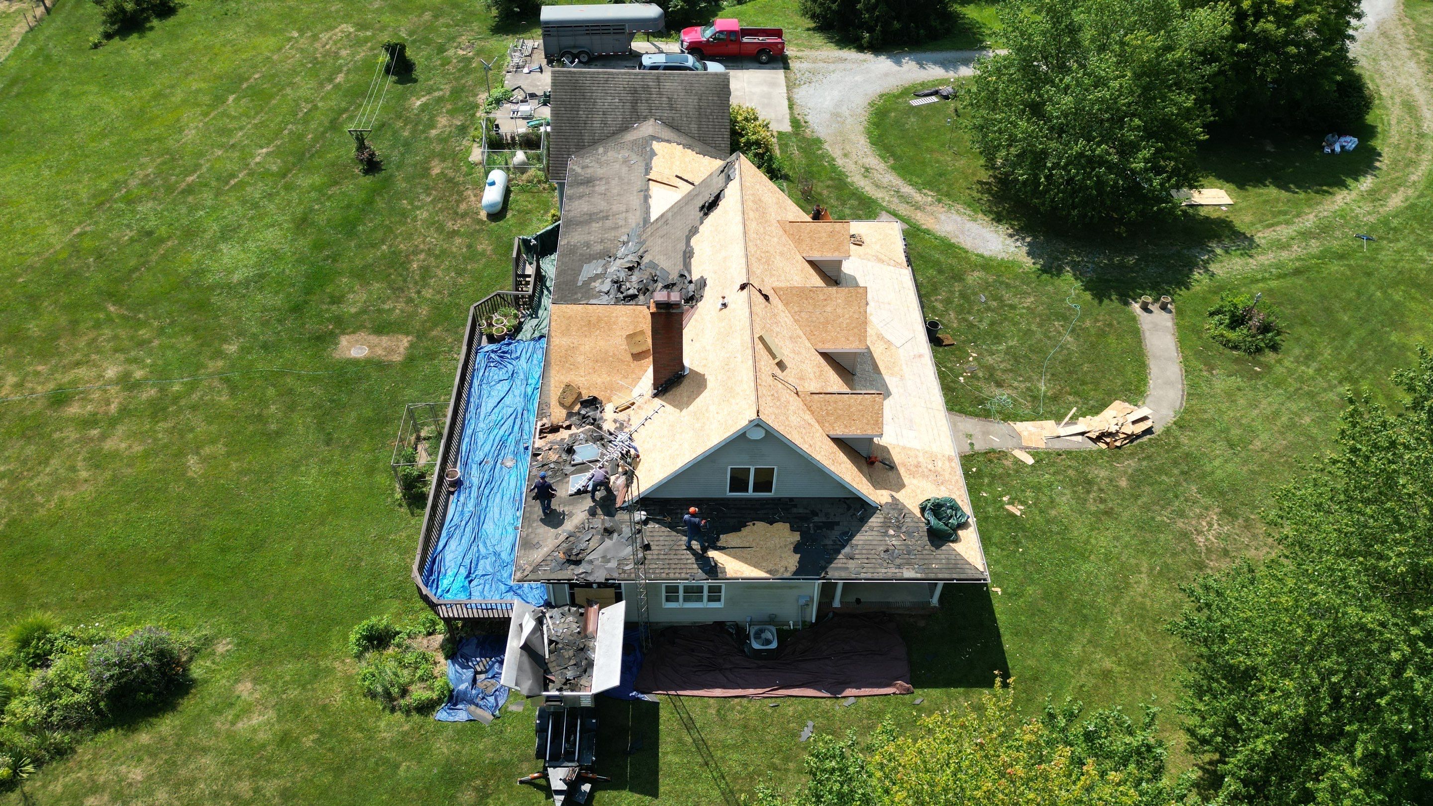 Residential Roofing Installation using ProVia Ironstone Slate Metal Roofing by RoofX 