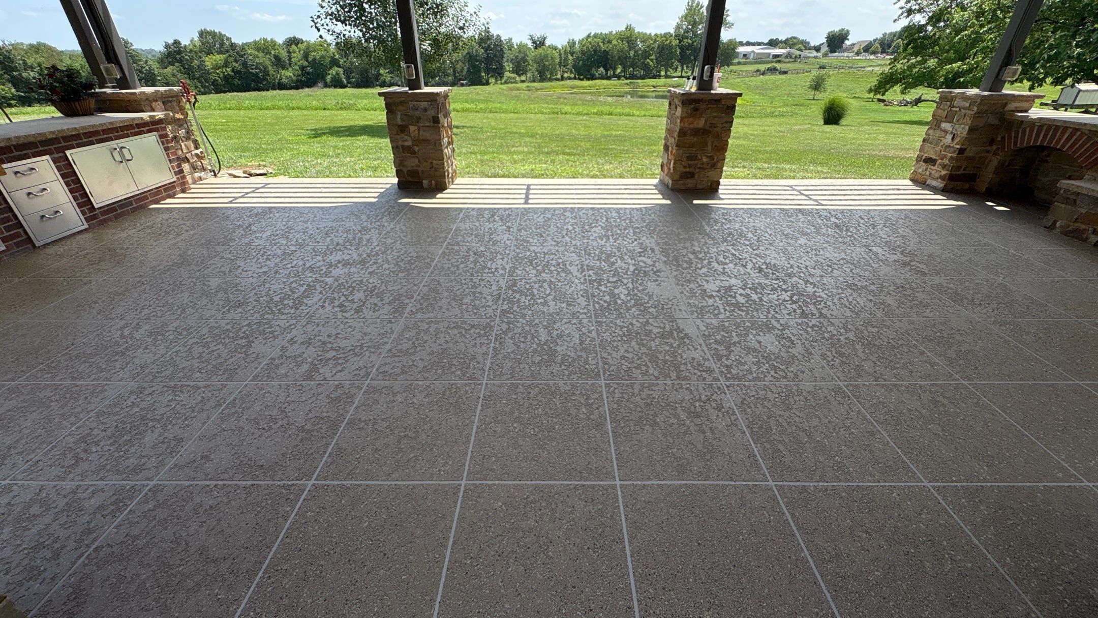 Custom Back Patio Resurface - Kearney, MO by Big Red Decorative Concrete, LLC