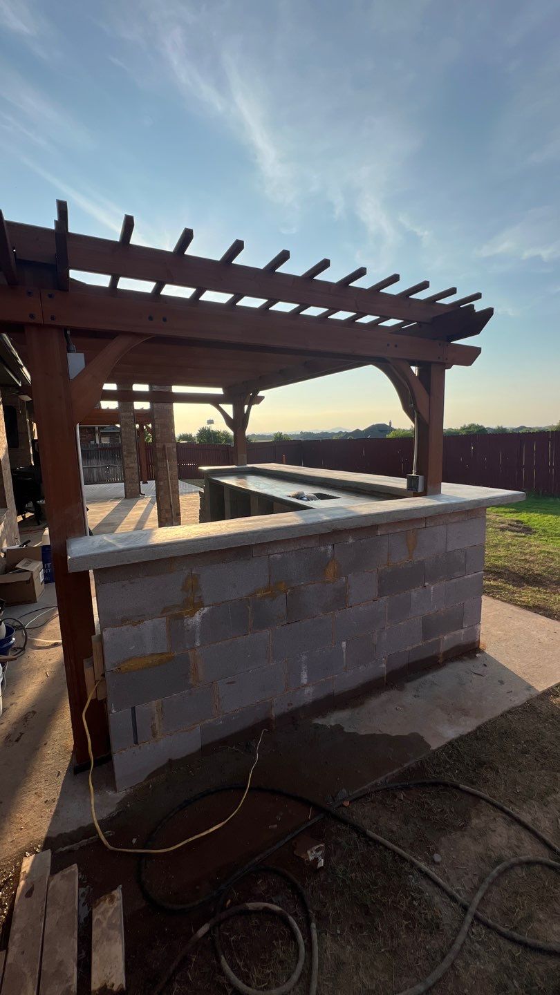 Outdoor kitchen by Clays Services Inc