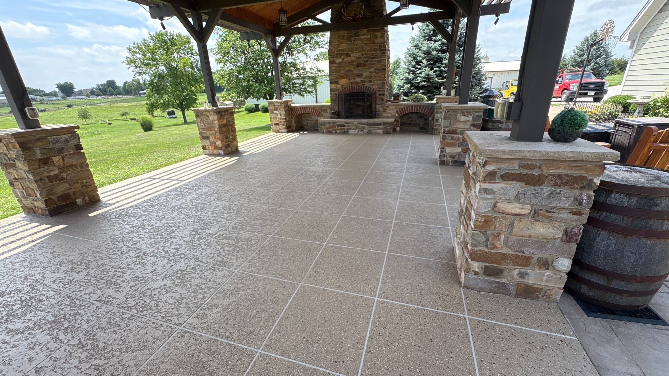 Custom Back Patio Resurface - Kearney, MO by Big Red Decorative Concrete, LLC