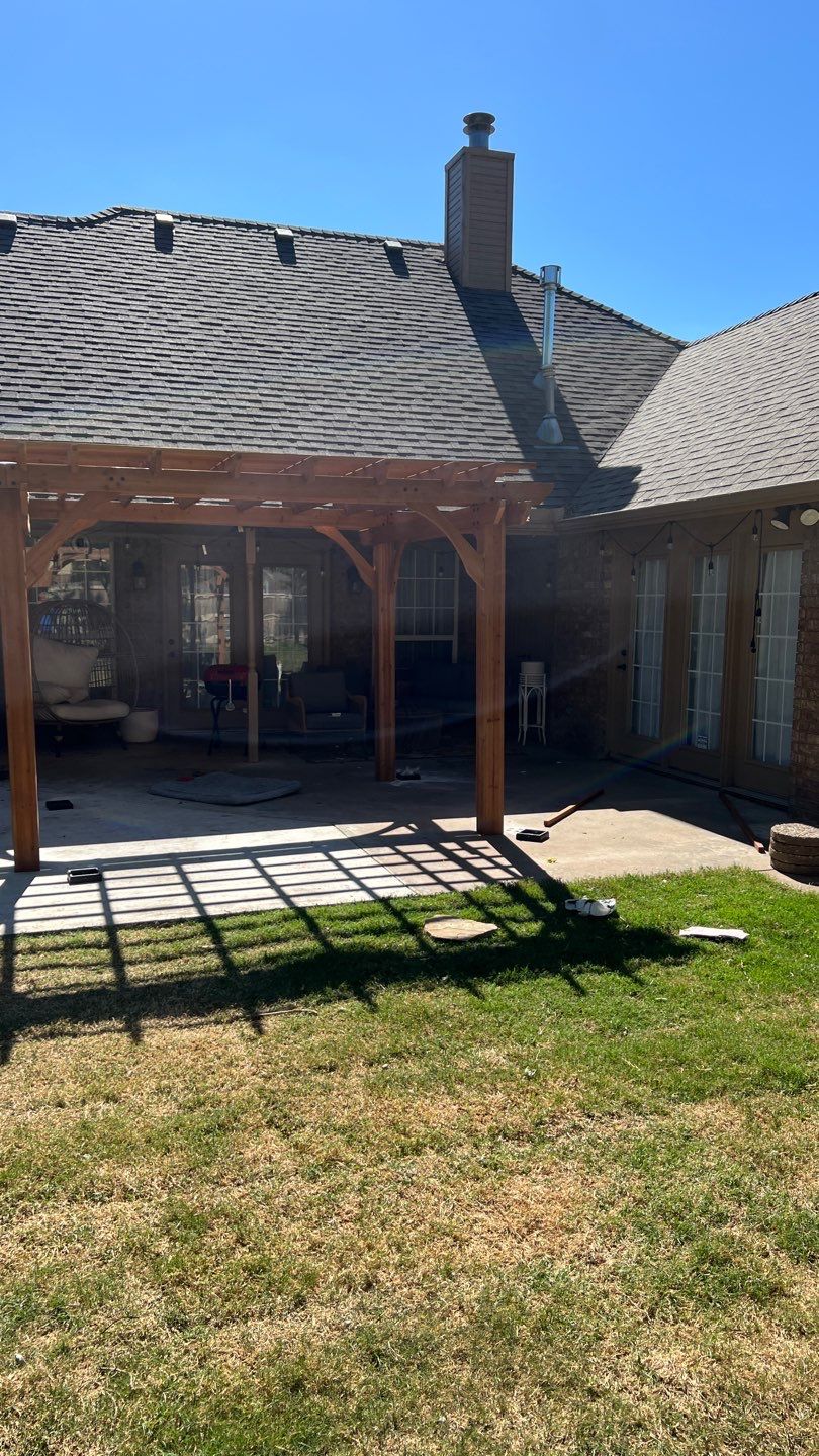 Tree removal , Concrete, Pergola, and sod install  by Clays Services Inc