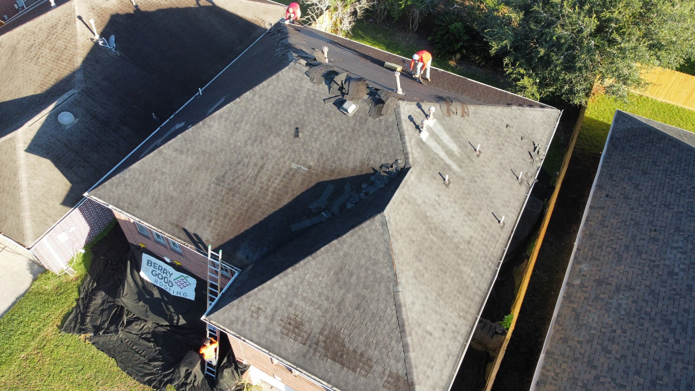 Reroof Project after Storm Beryl by Berry Good Roofing 