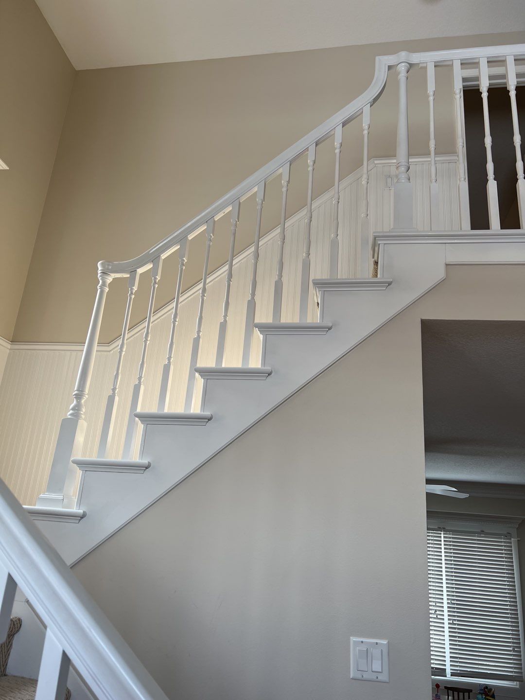 Bannister makeover using Sherwin Williams Paint by Cutting edge painting 