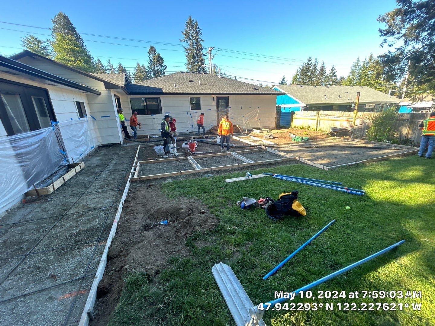 John | Concrete Backyard Walkway by Jireh Asphalt & Concrete Inc 