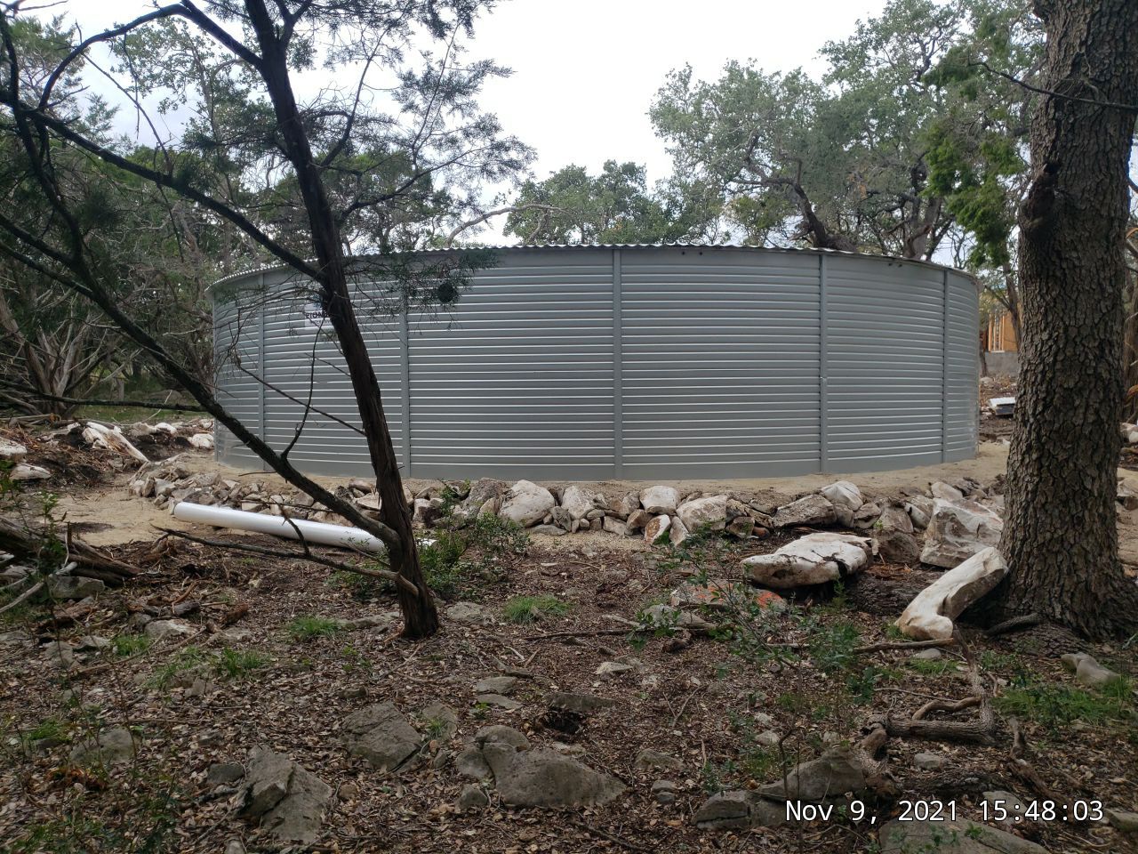 Major Addition using 52000 gallon Pioneer (XLR 40/2 ZN) in silver by Hill Country Rain Water