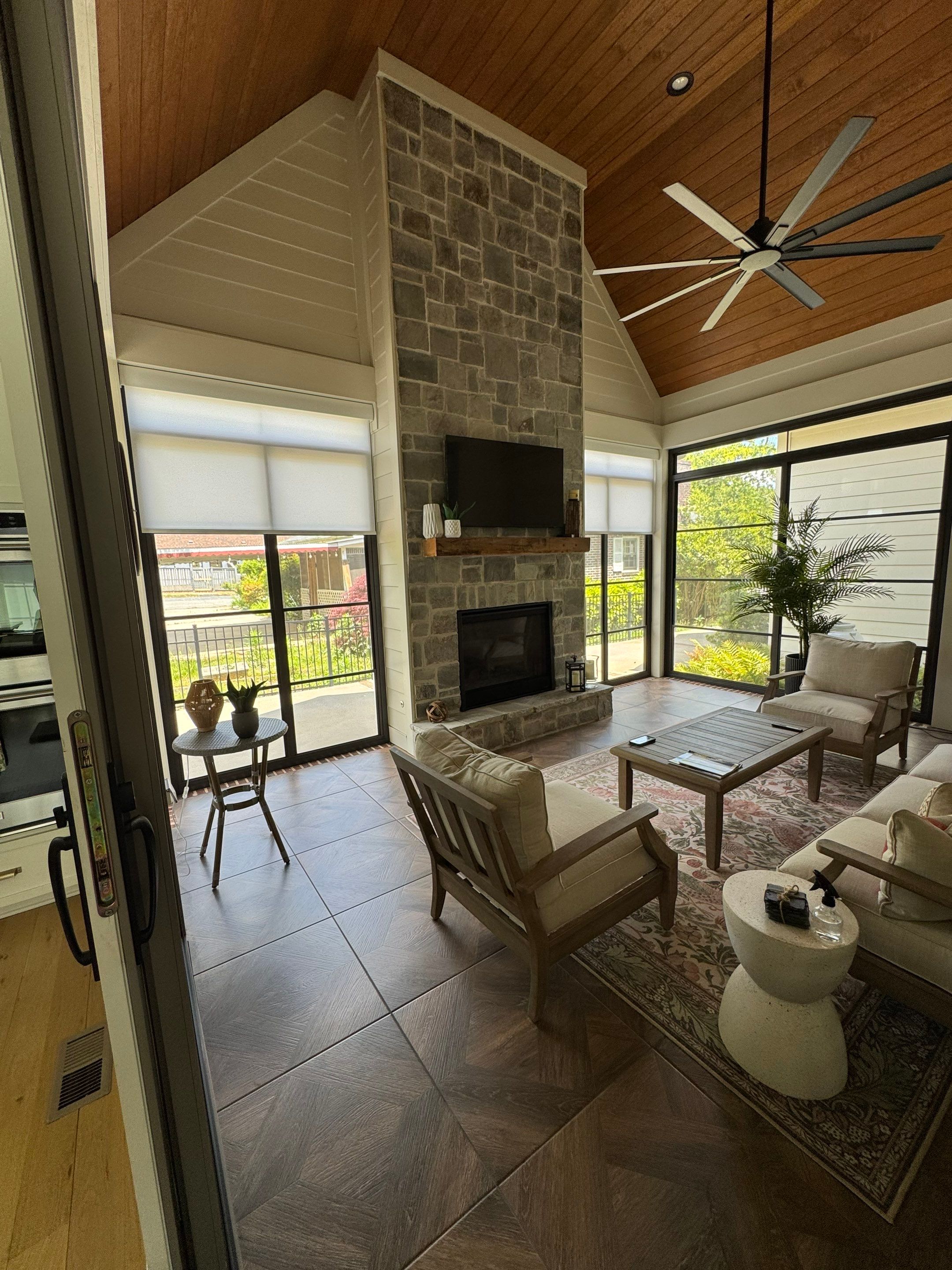 Custom Motorized Roller Shade Installation in Greenville by Southern Traditions Window Fashions