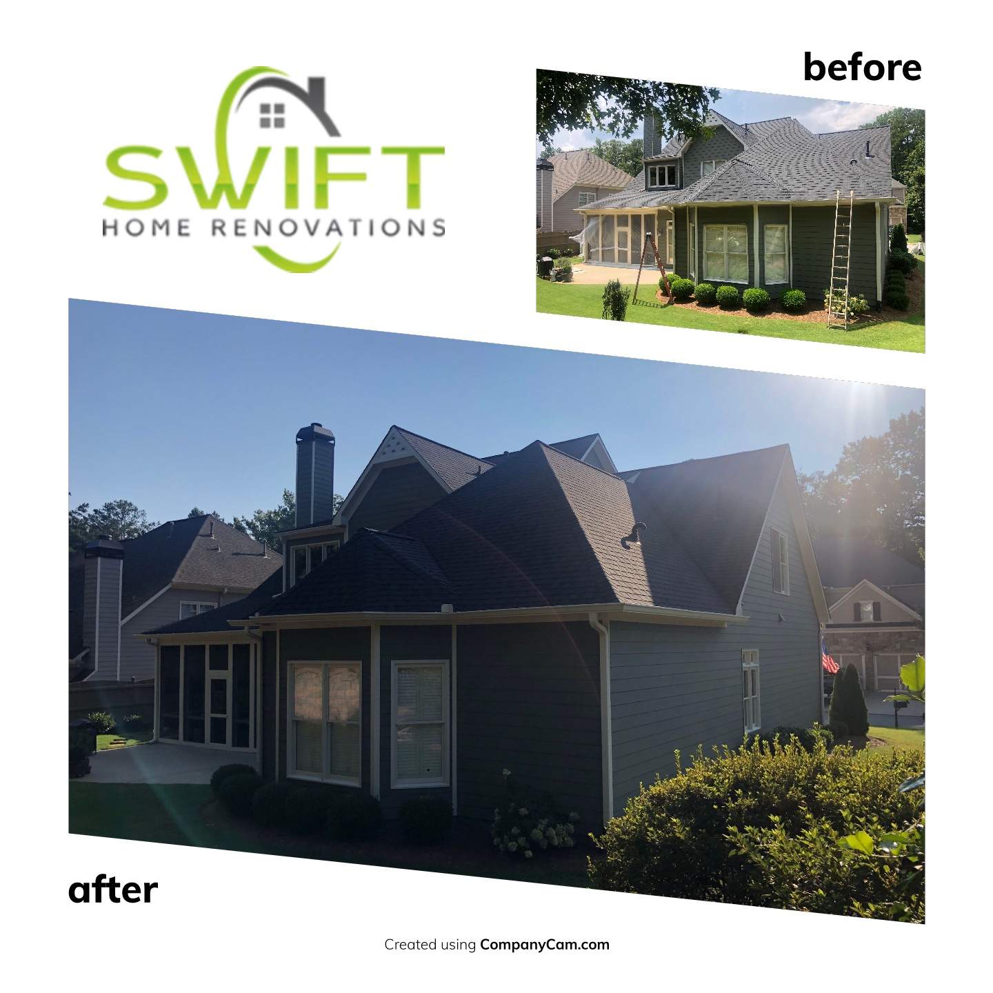 Sage Green Exterior House Painting and Trim Refresh in Acworth by Swift Home Renovations