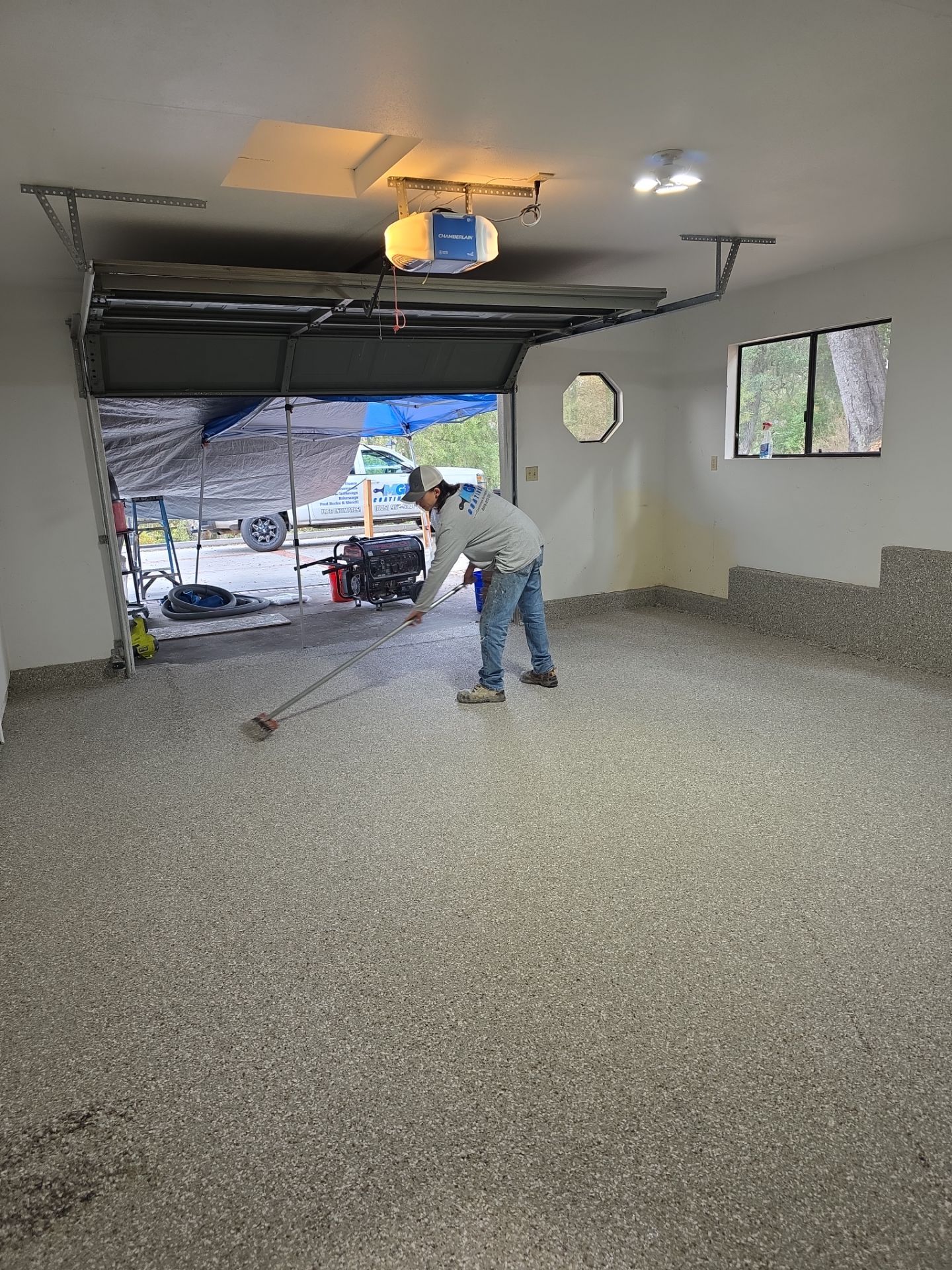 Atascadero Garage Floor Coating with Creekbed Simiron Polyurea System by MGP Coatings