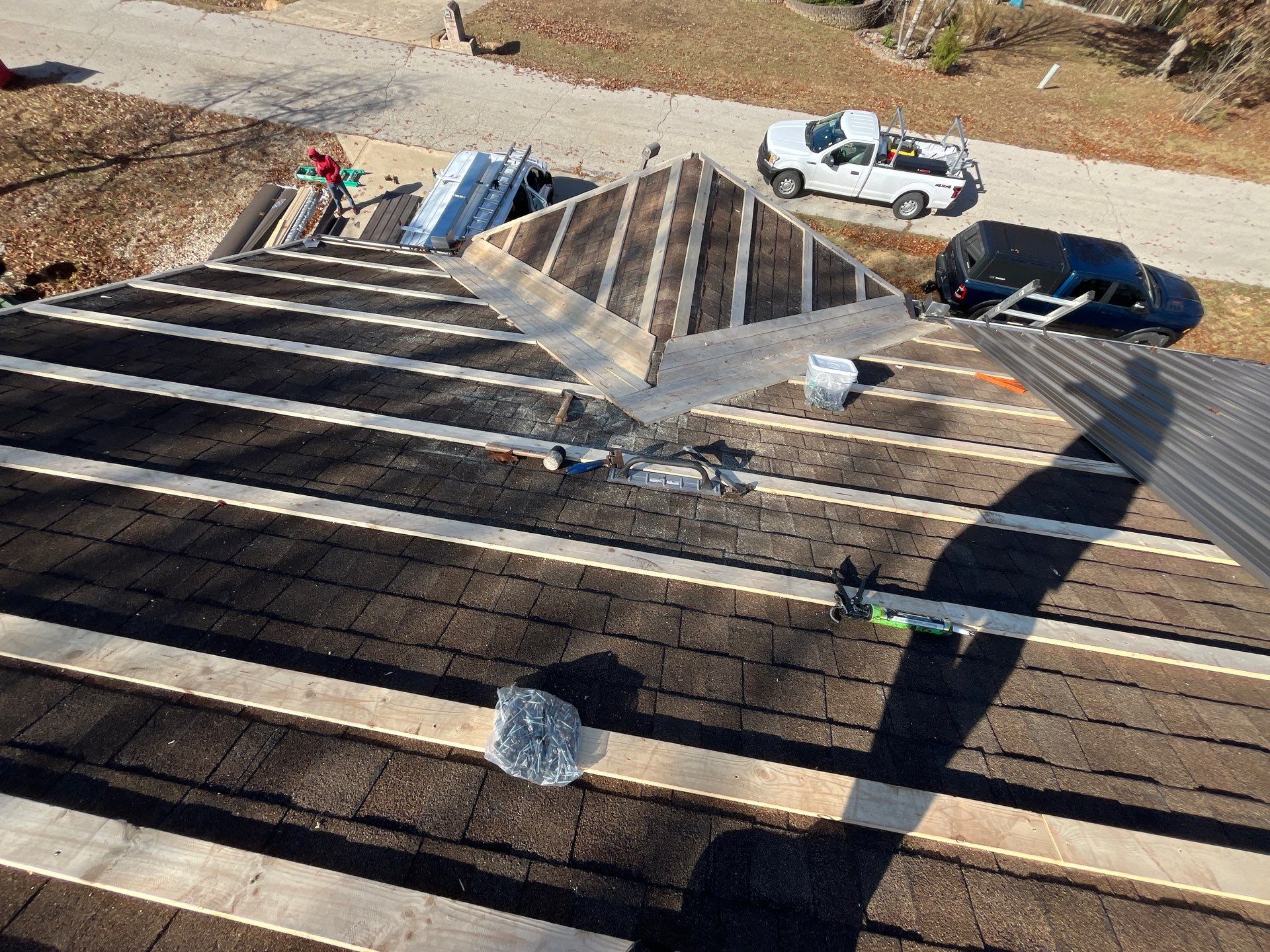 Residential Roofing Install - 29 Gauge G-Rib Metal - Color Burnished Slate  by Titan Commercial & Residential Roofing 