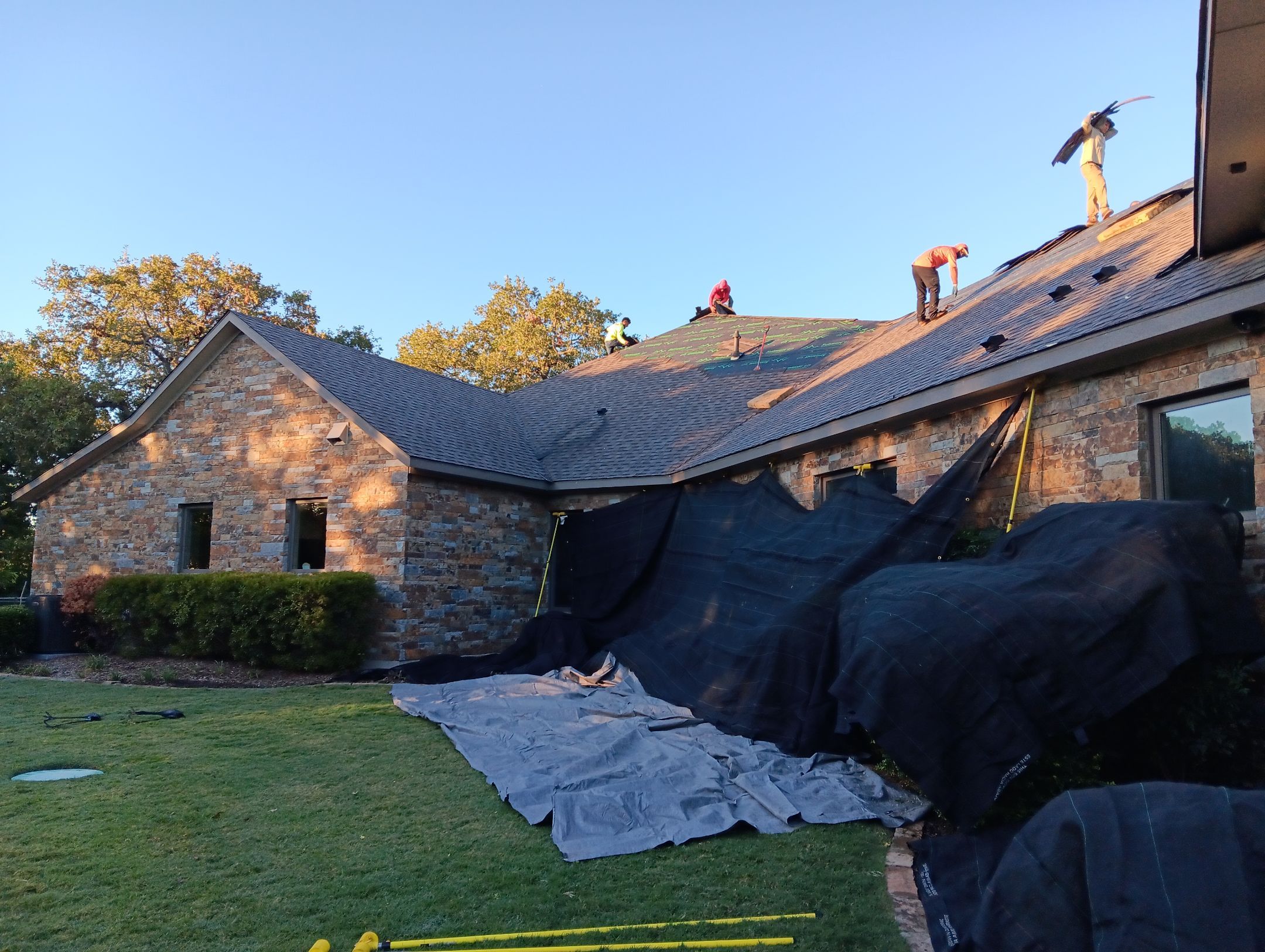 Insurance Claim Roof and Gutters using Certainteed Landmark Weathered Wood by Tex-Line Roofing