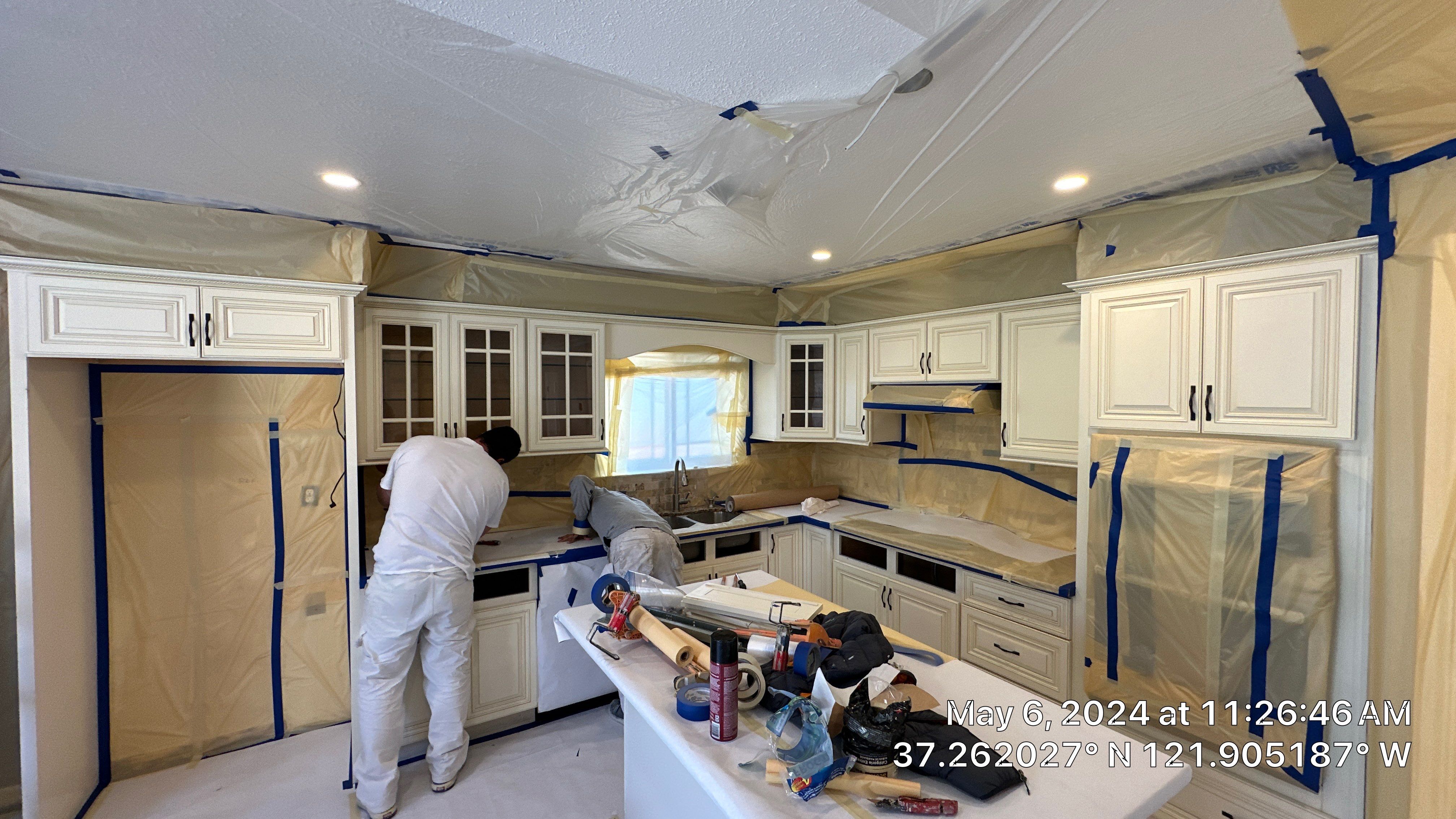 cabinet painting San Jose  by Herrera’s Bay Area Painting inc.
