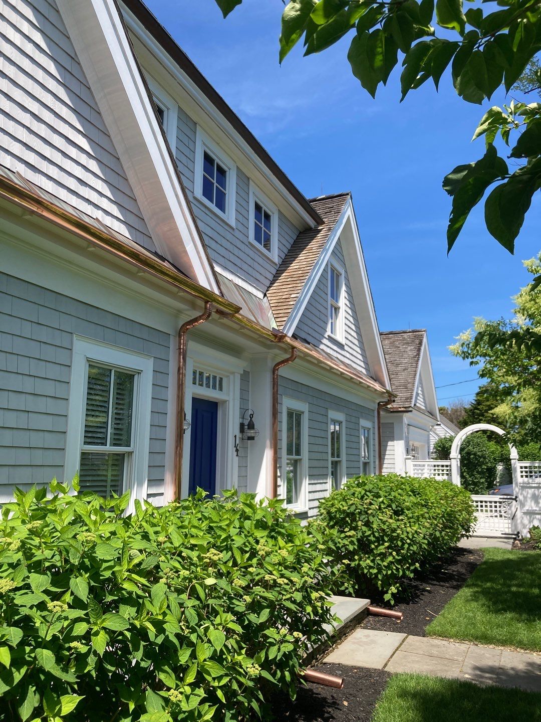 Buzzard's Bay Gutter Installation using 6" Half Round Copper Gutter by Gutter Pro Enterprises