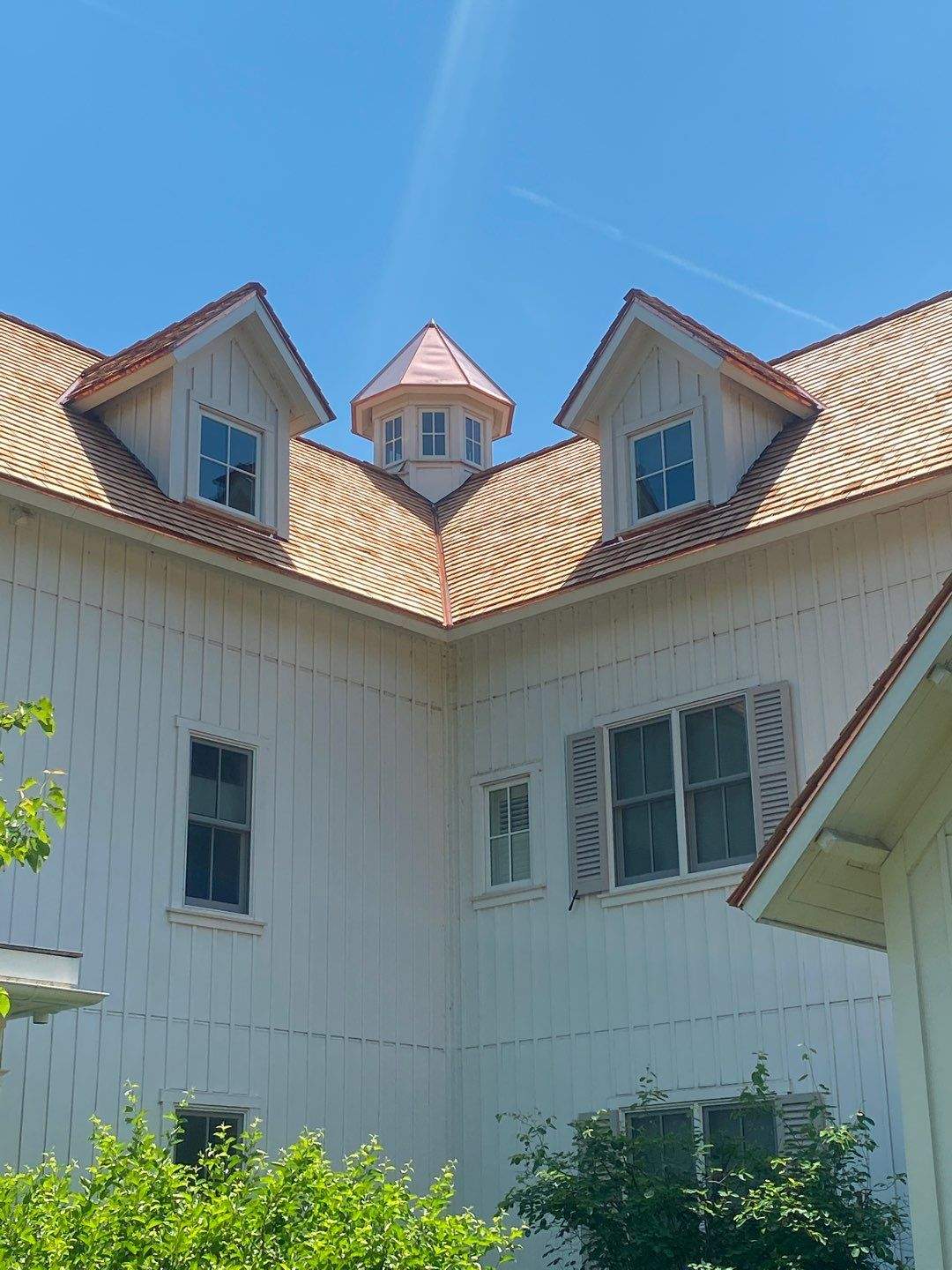 Cedar Shake Roof Replacement with Half Round Gutter Installation by Custom Installations