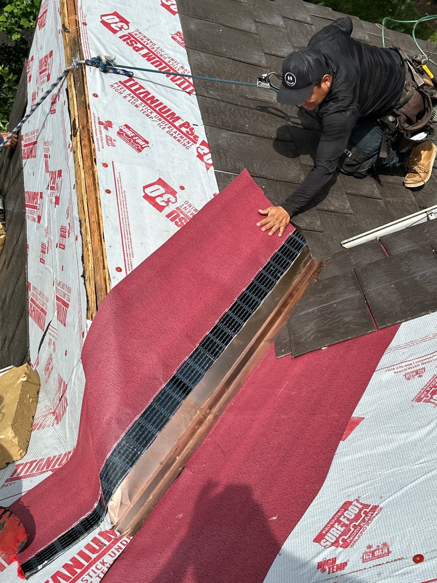 Residential Roofing Installation Using Enviroshake Synthetic Slate by Undersun Roofing 