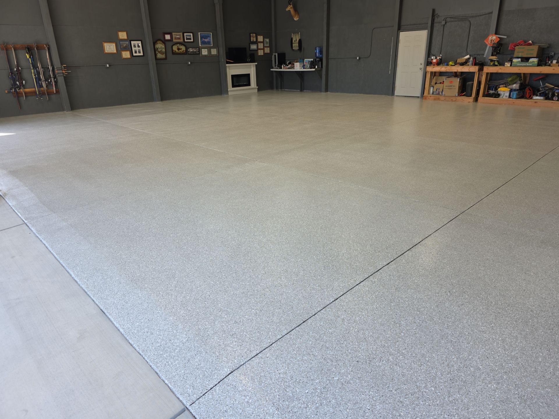 Airplane Hanger using Limestone Hybrid by Croc Coatings, LLC
