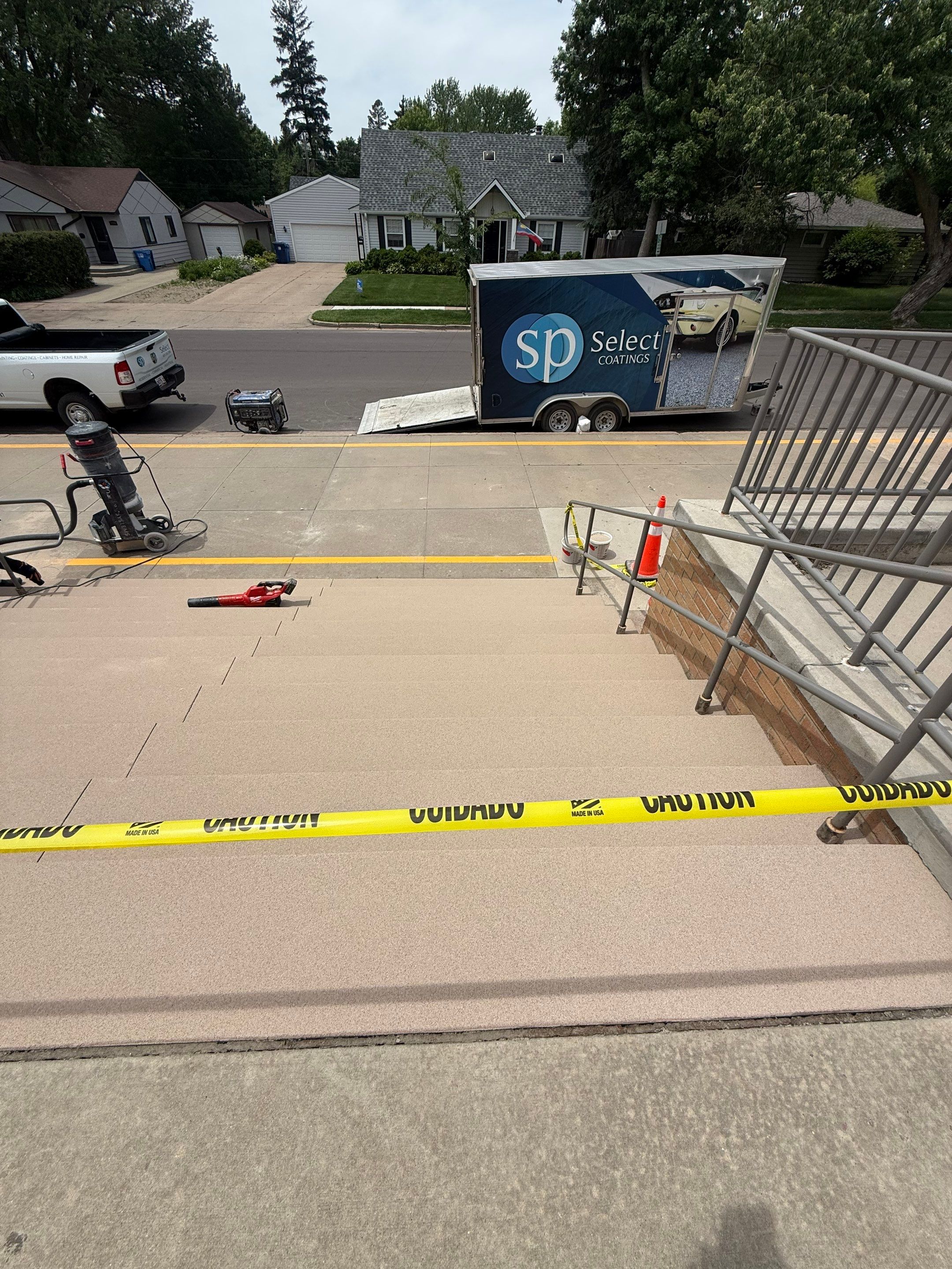 Concrete Stair Repair and Protective Coating in Sioux Falls by Select Painting, Coatings & Garage Cabinets