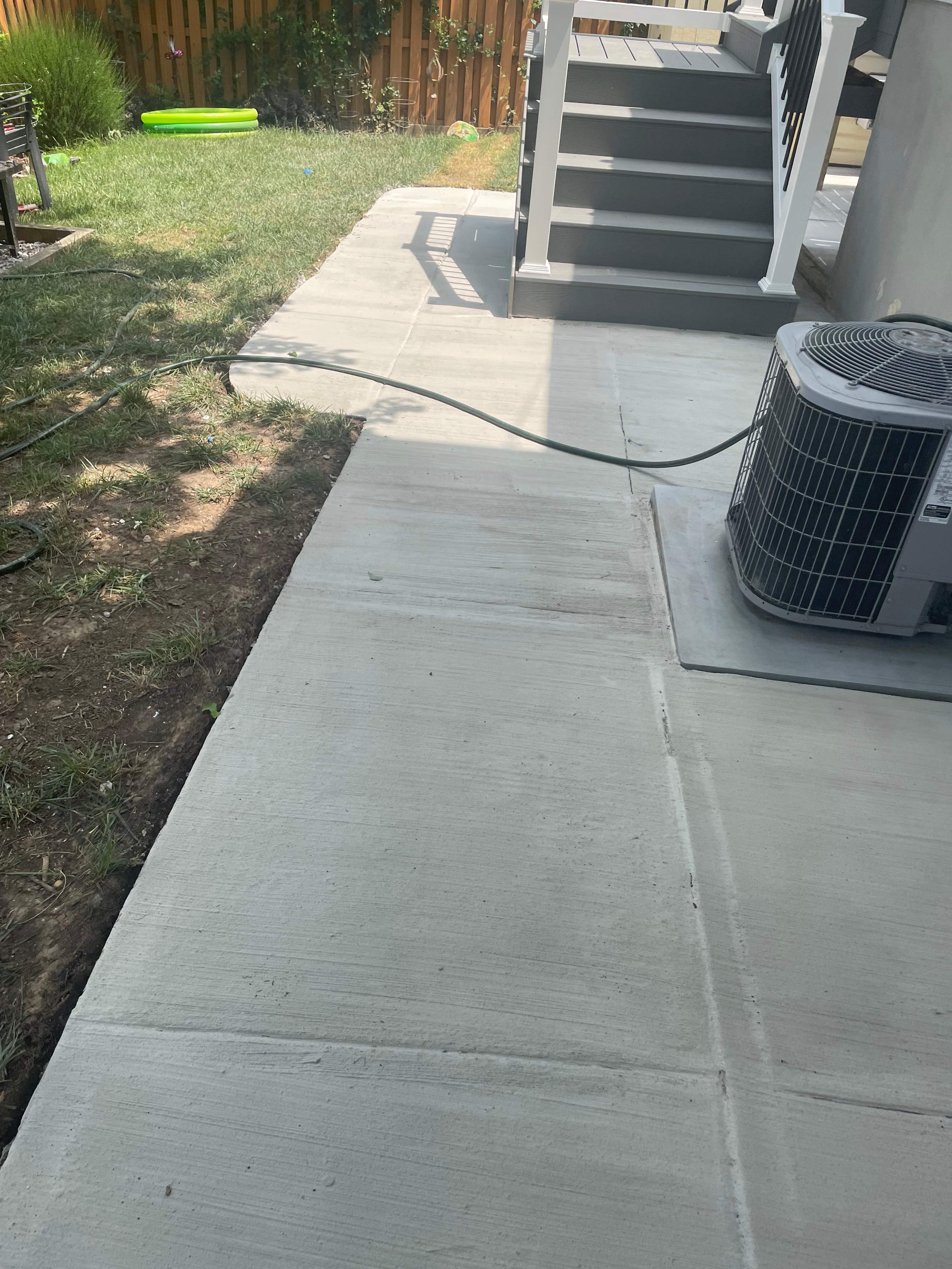 Deck resurfacing, railing replacement and concrete resurfacing by Fairfax Contractors, LLC