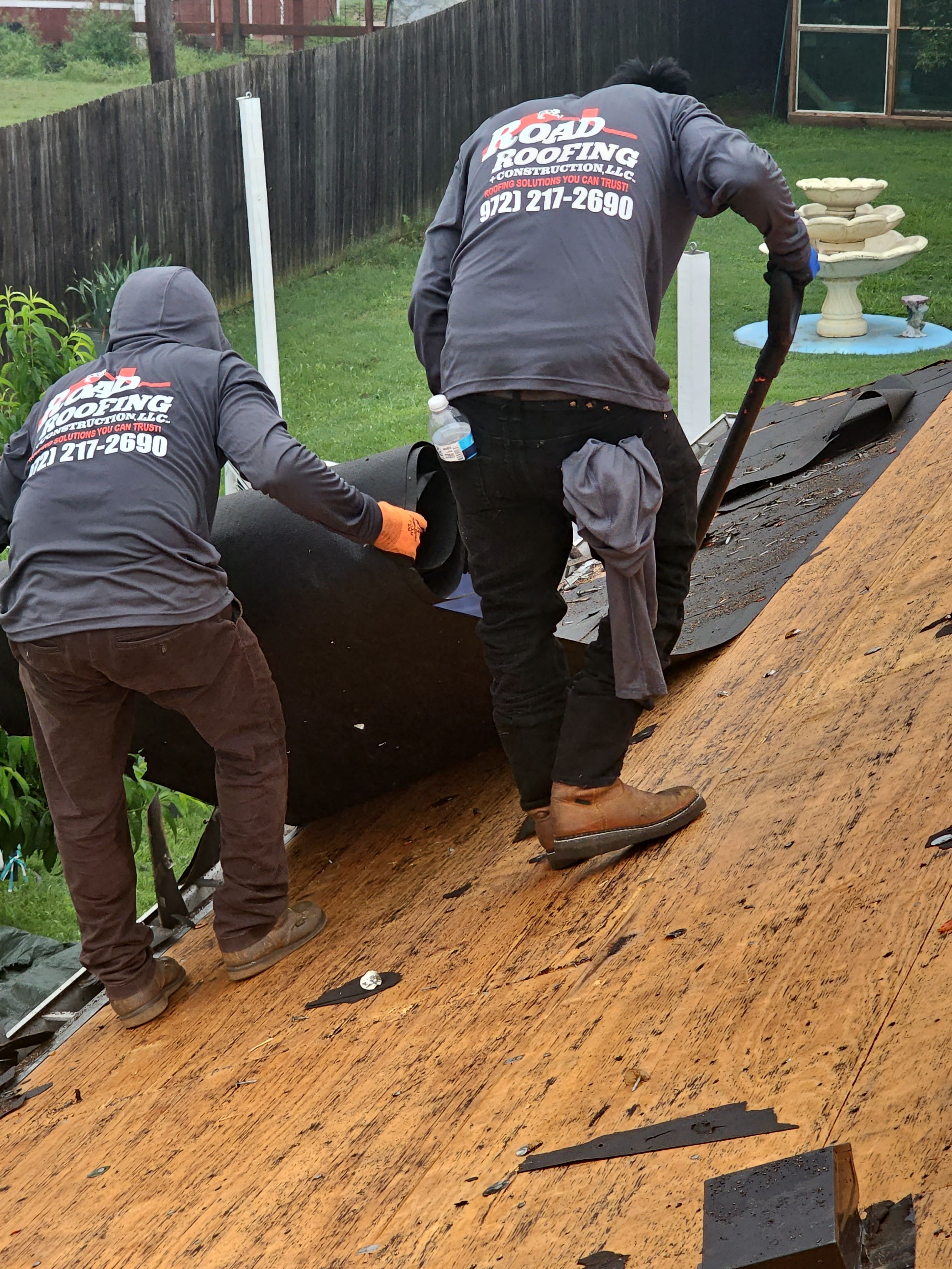"Full Roof Replacement Due to Hail and Water Damage – Before & After" by road roofing llc