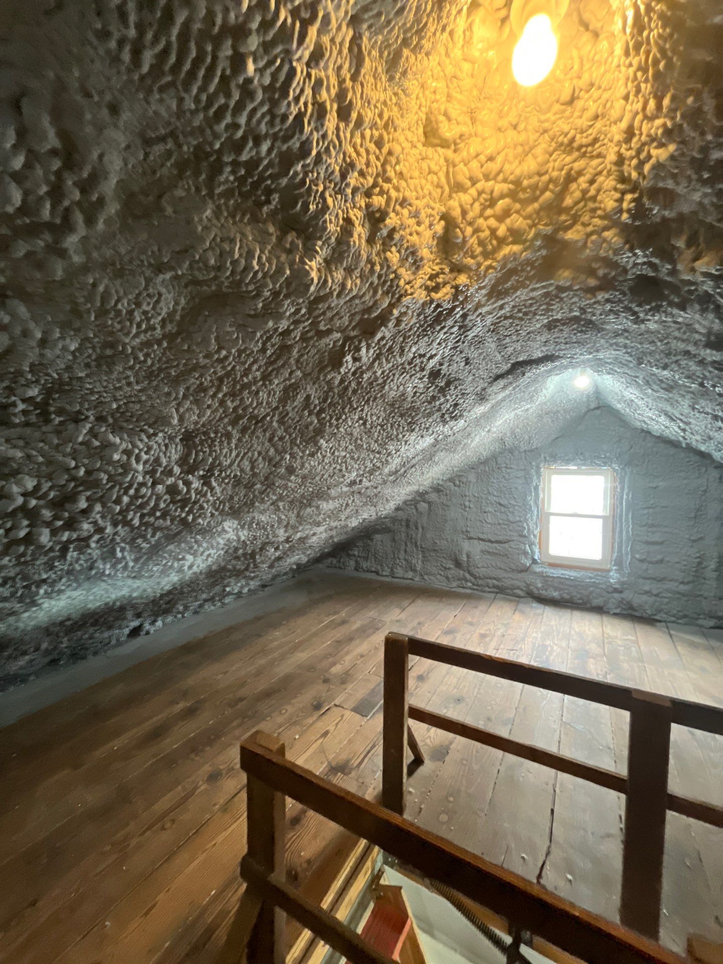 Attic Insulation using open cell spray foam by NYS Foam & Energy