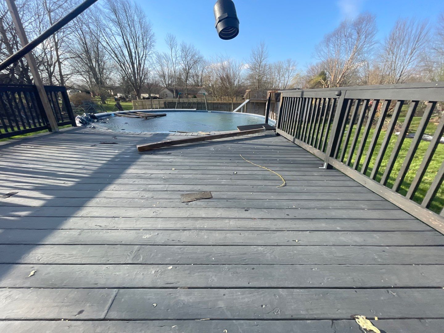 Tornado damage in Whiteland. Roof replacement, James Hardie siding, exterior paint, gutters, windows, doors by 317 Roofing & Restorations