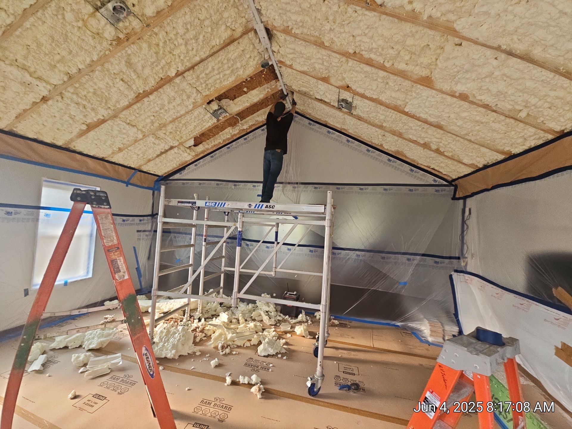Removing a bad foam install by a national company by M.Y INSULATION LLC
