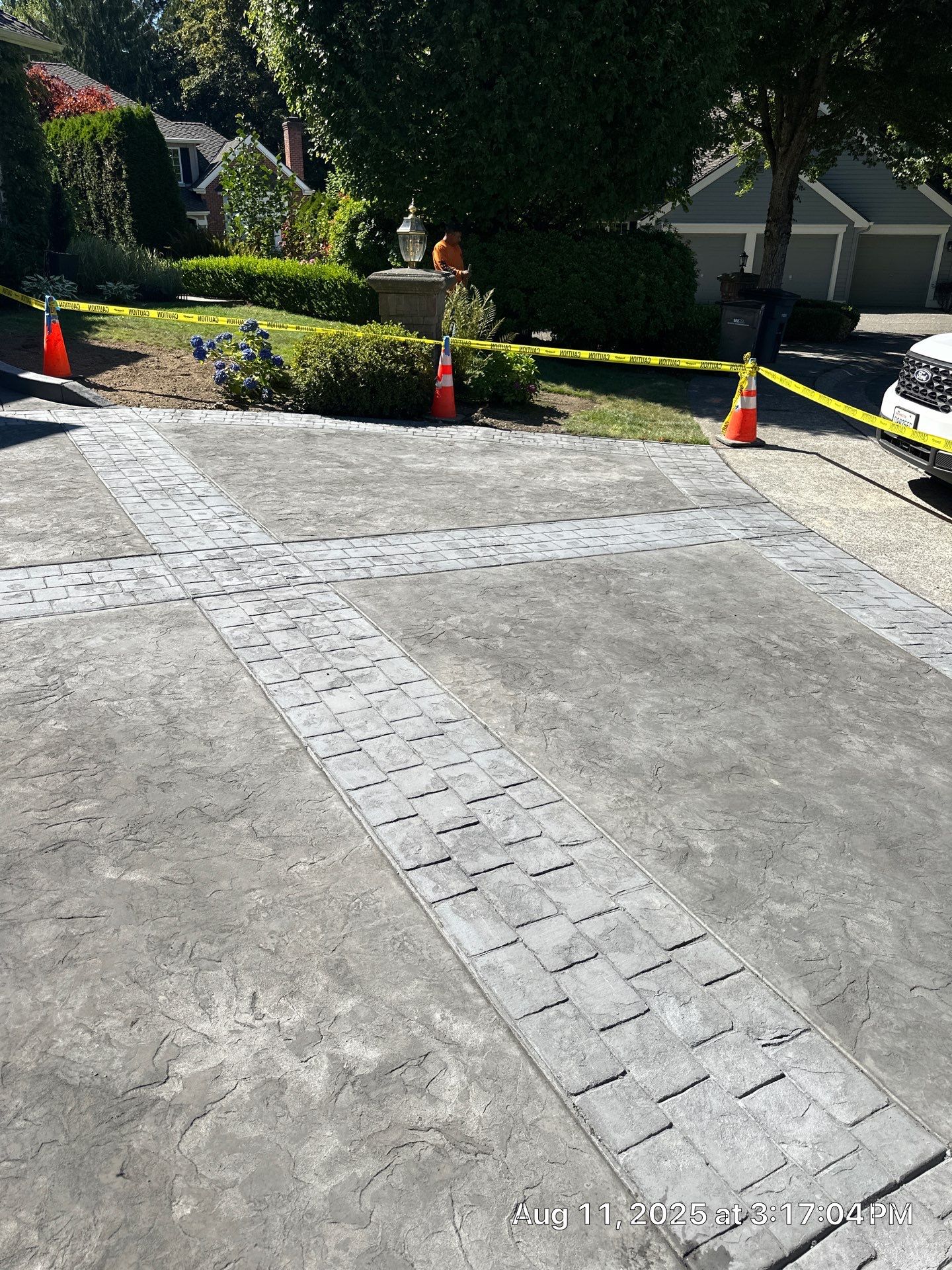 Multi-color Stamped & Sealed Concrete Driveway Renovation | Mukilteo by Jireh Asphalt & Concrete Inc
