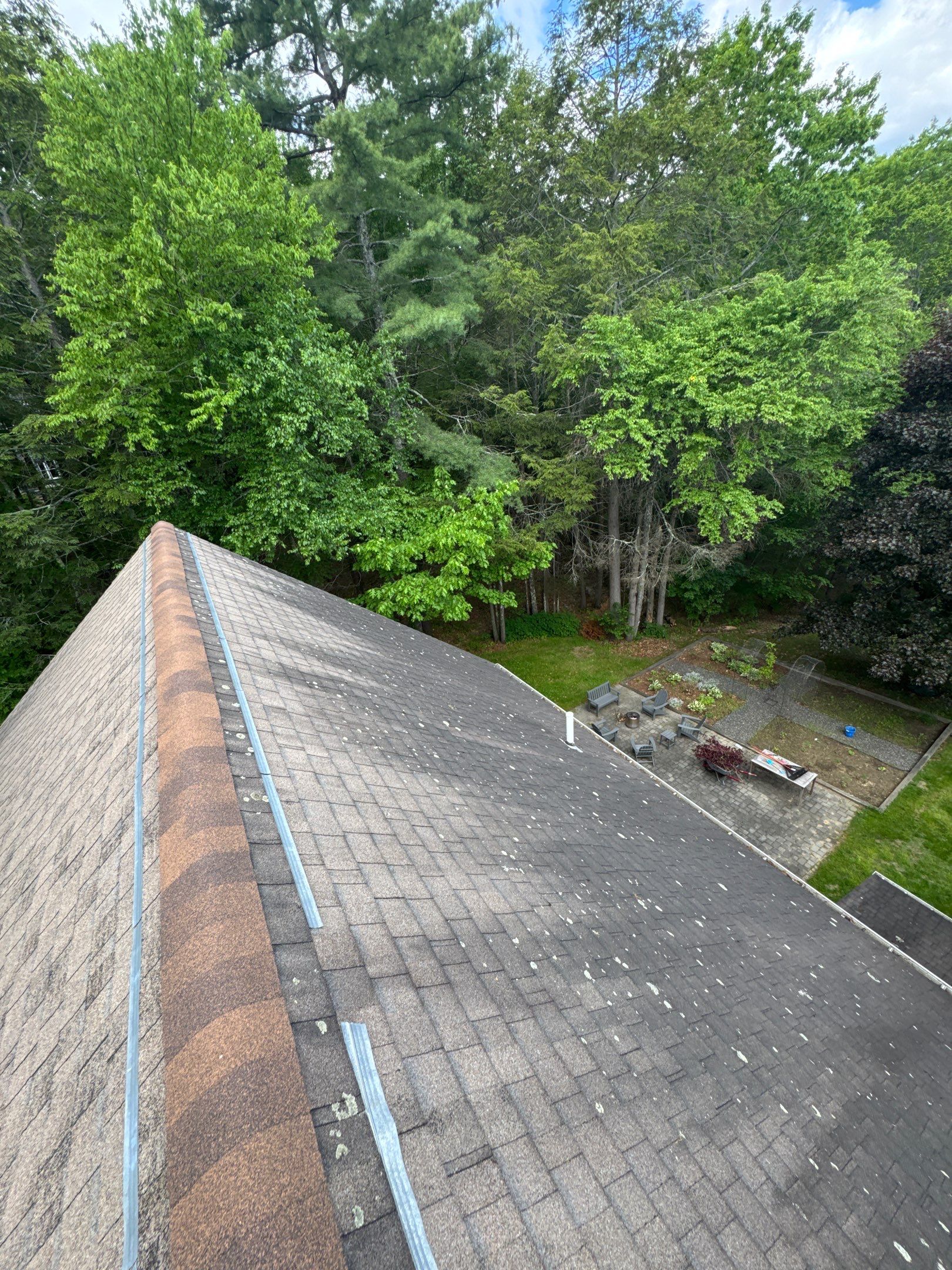 Newfields, NH Roof Replacement Near Inland Acres Town Forest with Owens Corning Slatestone Shingles and Velux Skylights by Compass exteriors