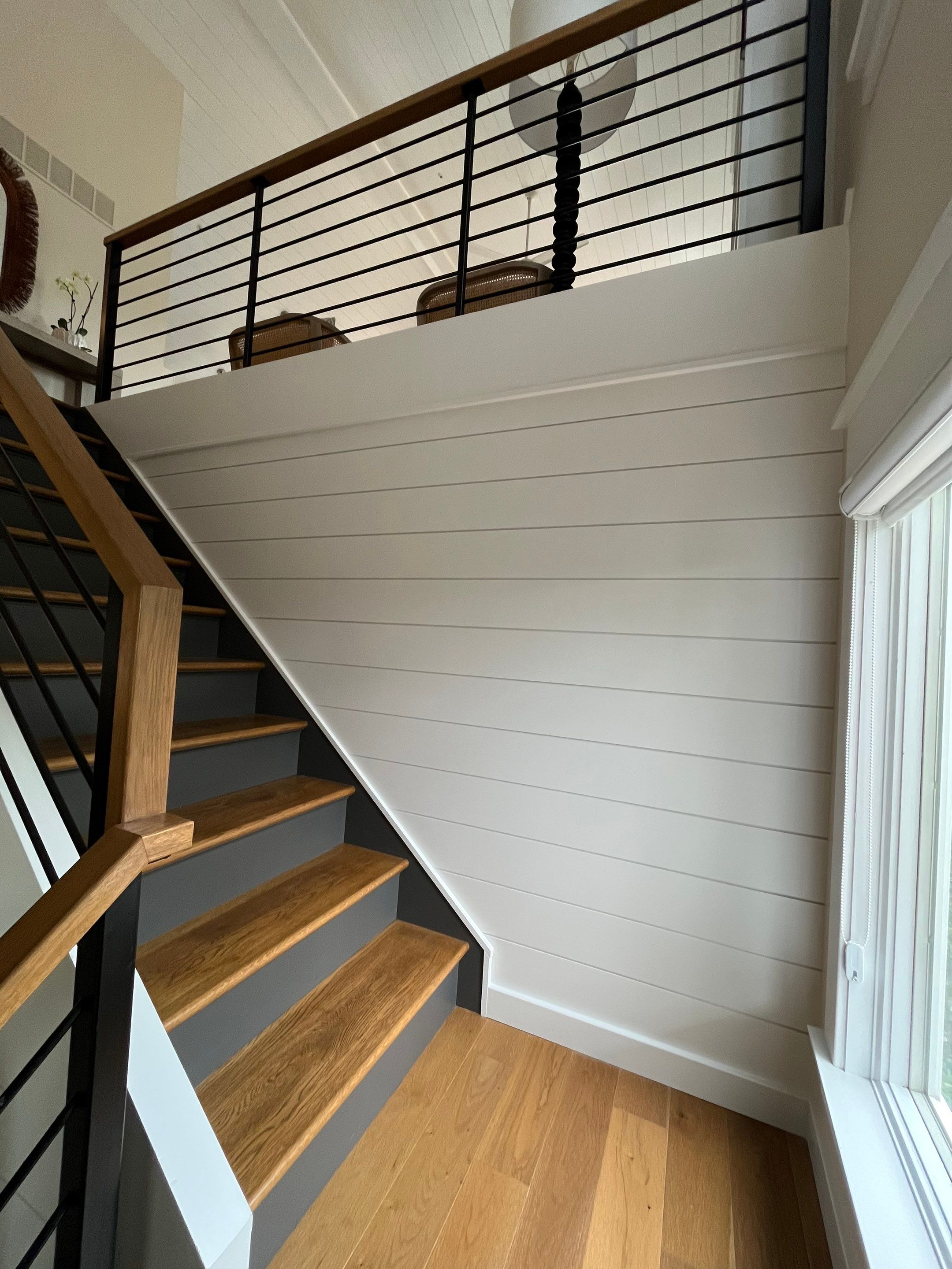 Shiplap Wall, Stairs Treads & Railings by FreshCoat Works LLC