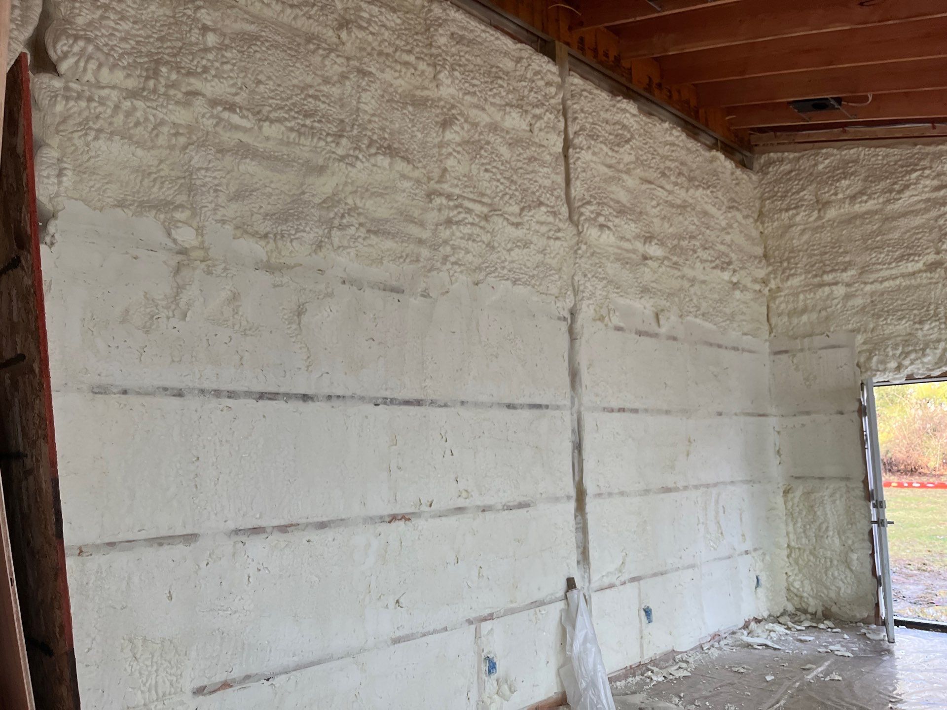 Open Cell Spray Foam to a Pole Barn by NYS Foam & Energy