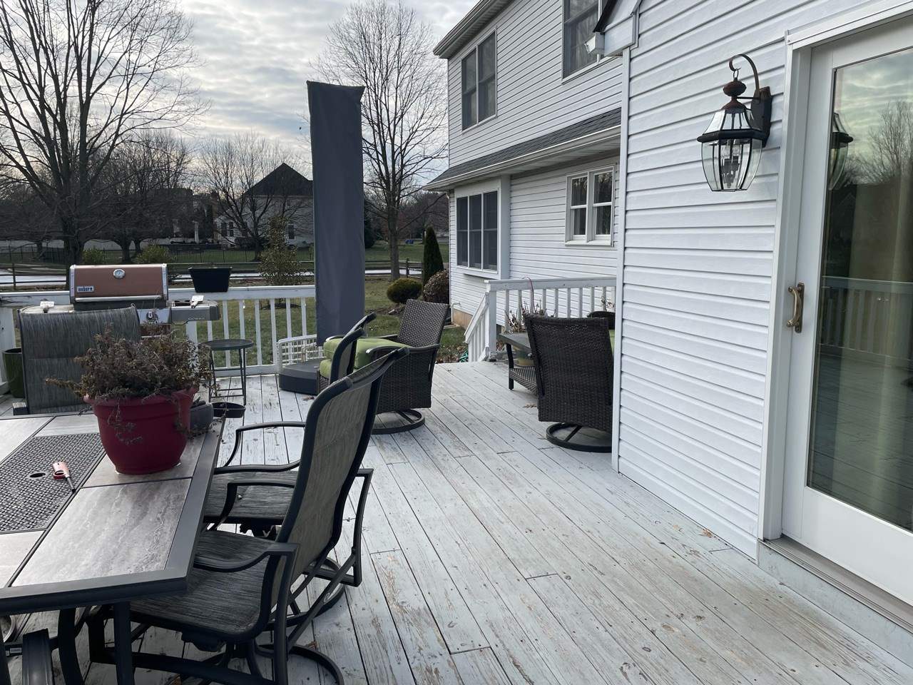 New deck With A frame porch In Morrisville PA by deck guardian
