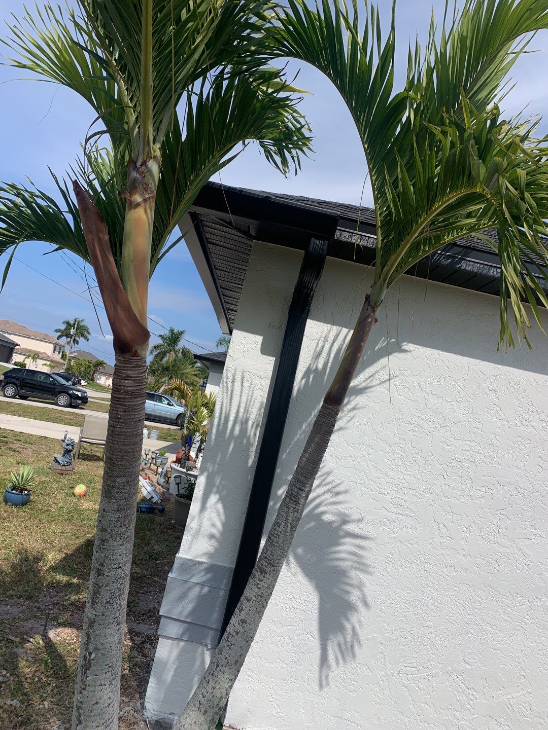 Black Seamless Gutters for Modern Cape Coral Homes by Gutter Professors