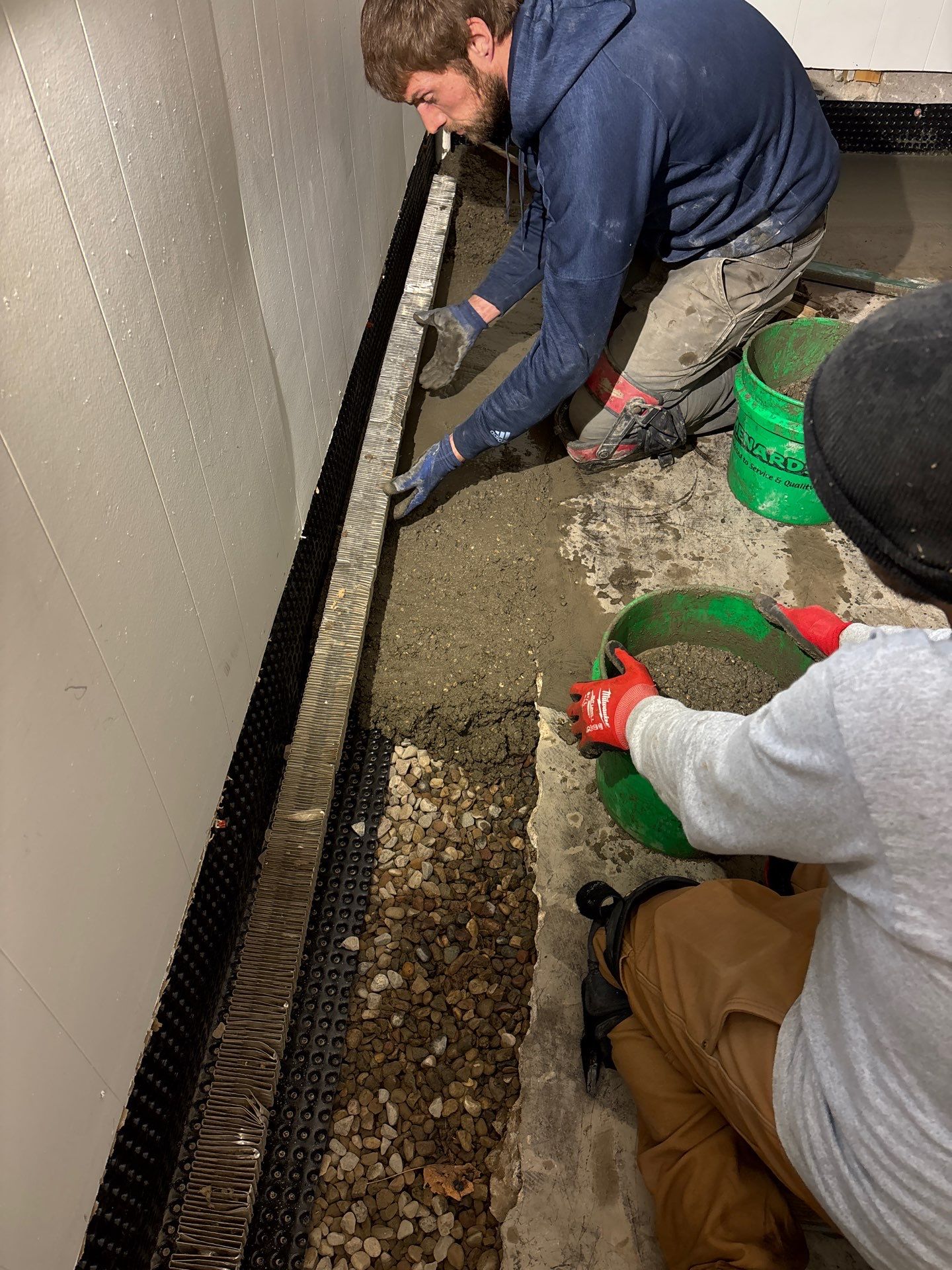 Drain tile and sump pump for George by Waterproofing Northeast