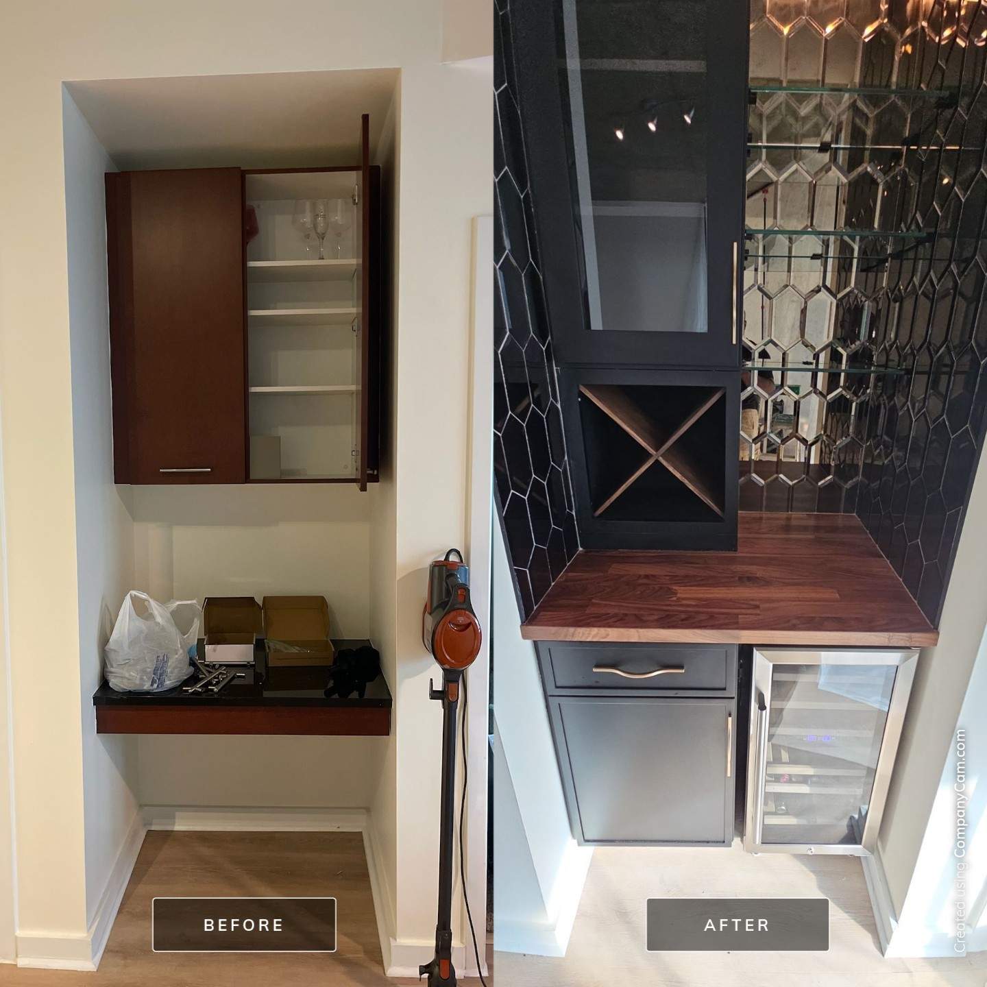 Dry Bar and Kitchen Countertop Conversion by Ajayi Design and Construction 